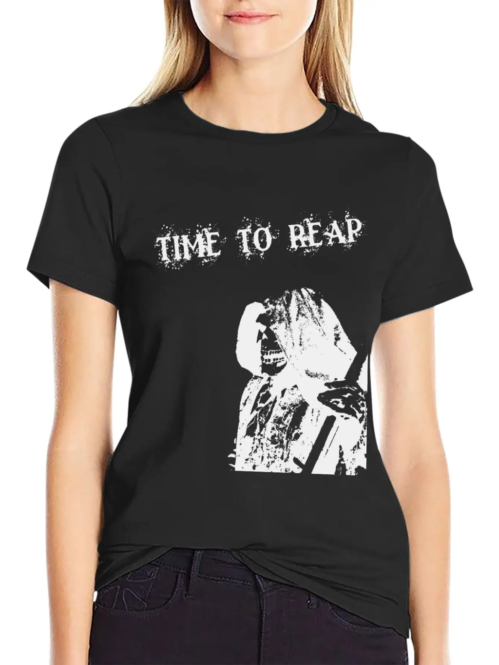 Grim Reaper – Skeleton With Scythe Breathable Graphic T-Shirt – Perfect For Casual Days