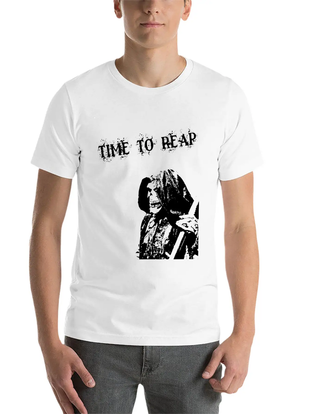 Grim Reaper – Skeleton With Scythe Breathable Graphic T-Shirt – Perfect For Casual Days