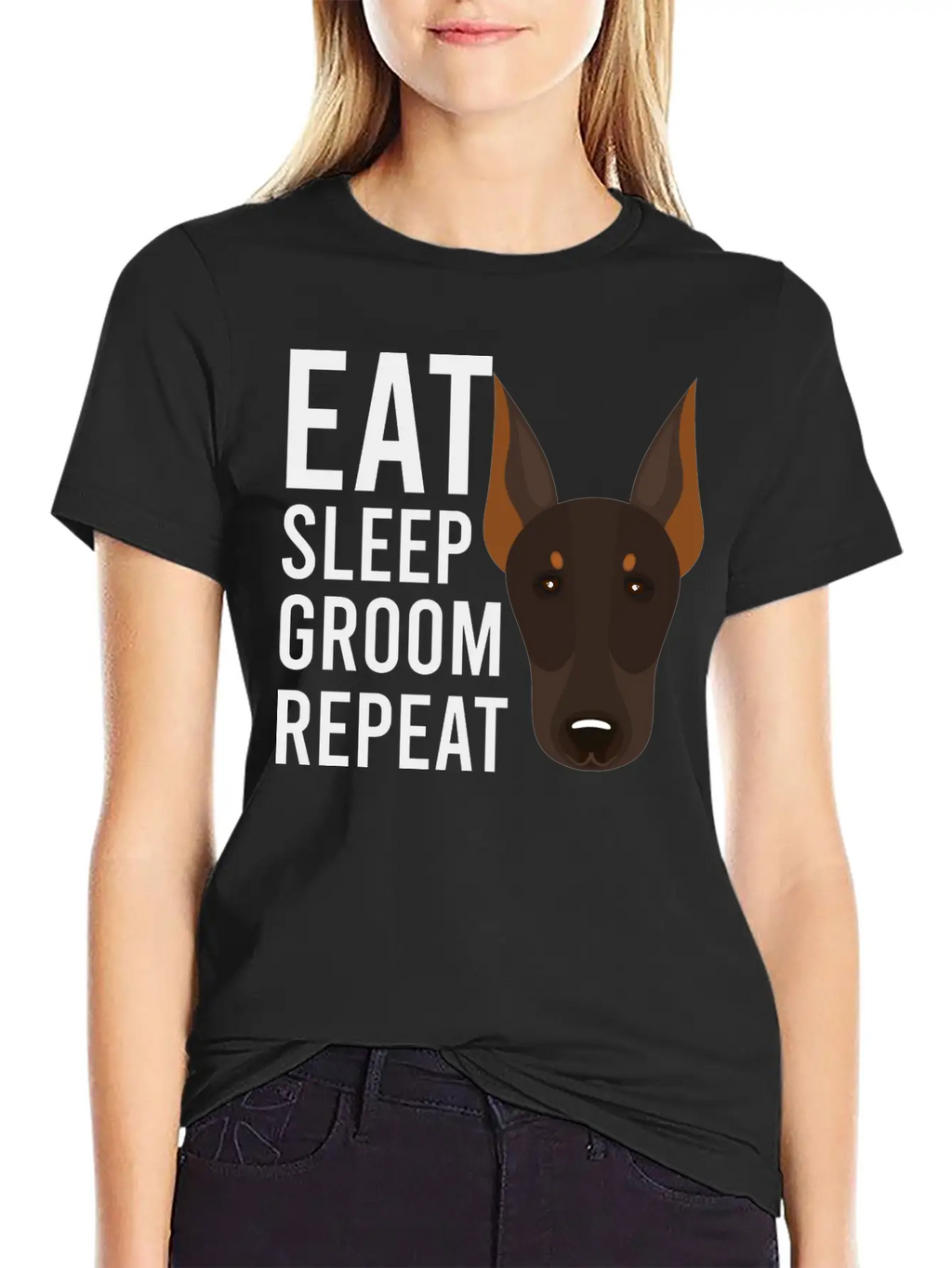 Groom 1 Dog Grooming Eat Sleep Groom Repeat Unisex Casual T-Shirt – Clean Design For Daily Comfort