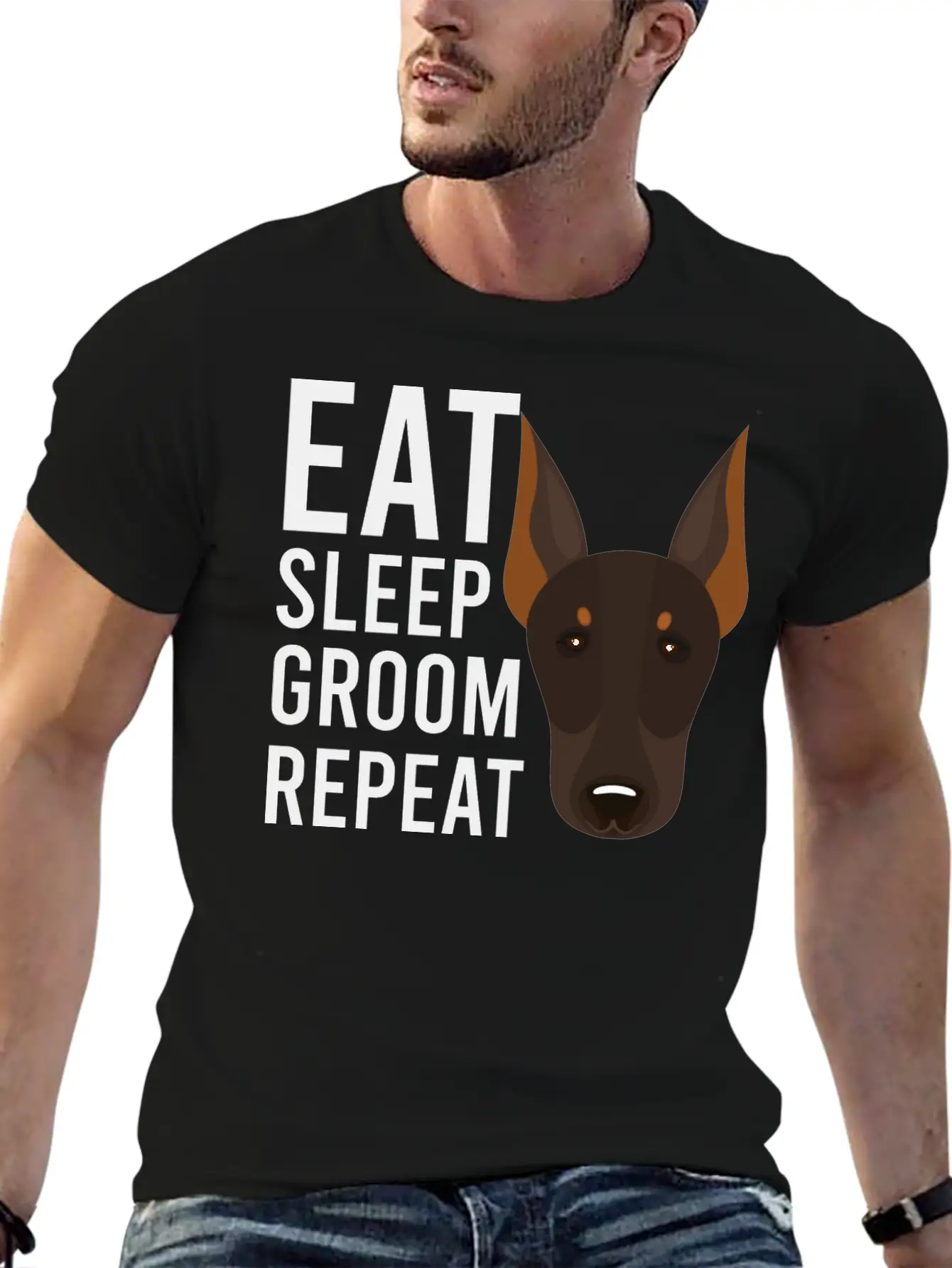 Groom 1 Dog Grooming Eat Sleep Groom Repeat Unisex Casual T-Shirt – Clean Design For Daily Comfort