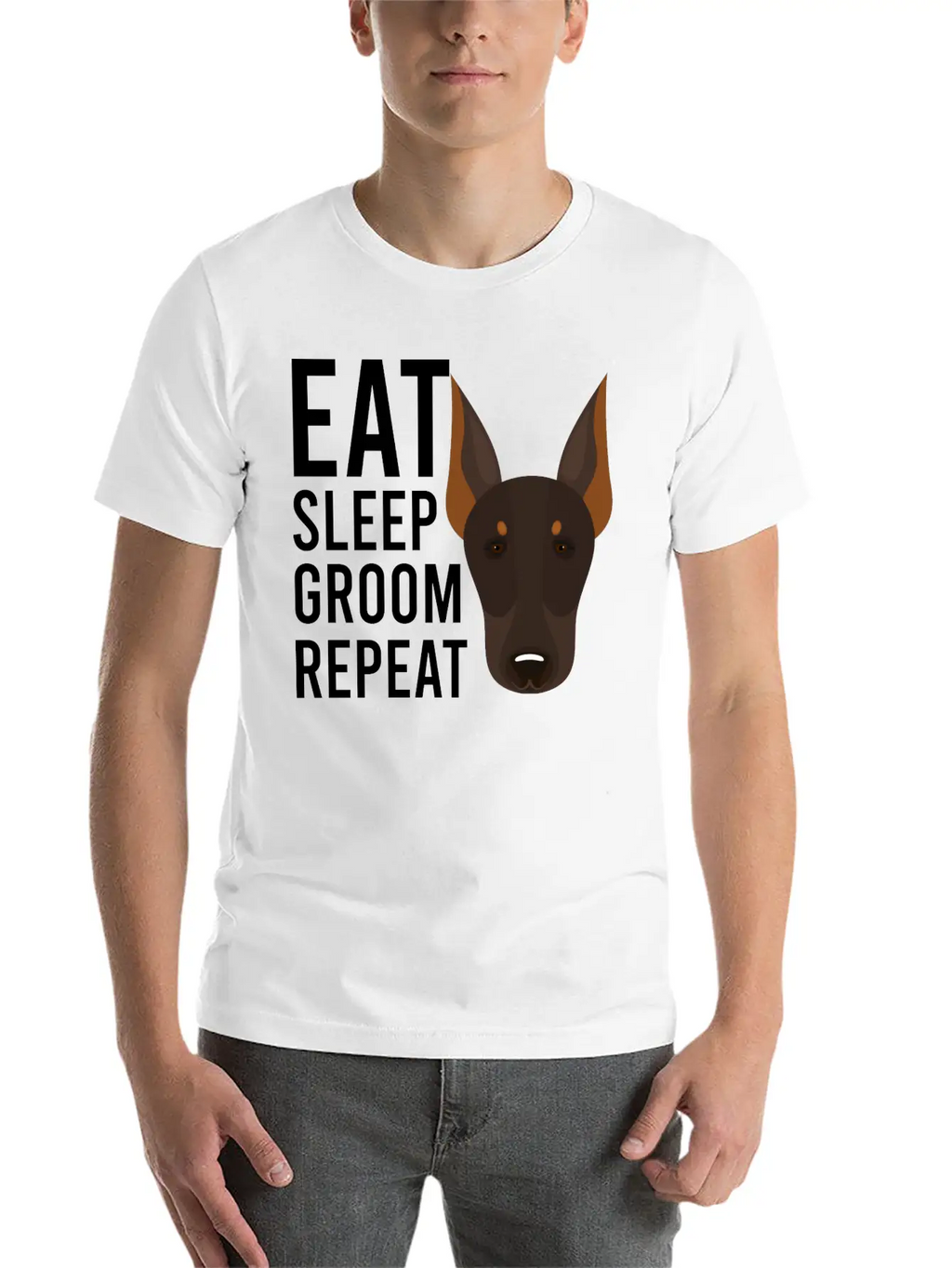 Groom 1 Dog Grooming Eat Sleep Groom Repeat Unisex Casual T-Shirt – Clean Design For Daily Comfort