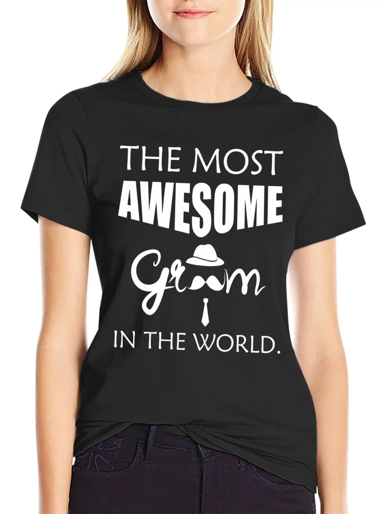 Groom - The Most Awesome Groom In The World. Unisex Short Sleeve Soft Cotton T-Shirt – Casual Everyday Wear