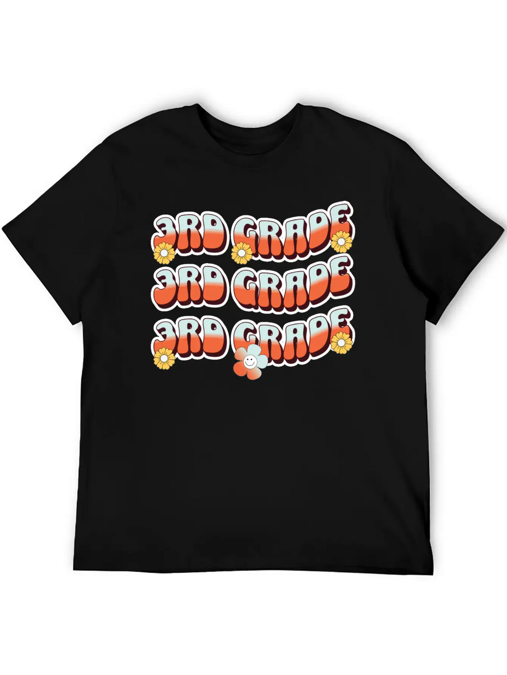 Groovy Back To School 3rd Grade,first Day Of 3rd Casual Graphic T-Shirt – Simple And Comfortable Daily Wear