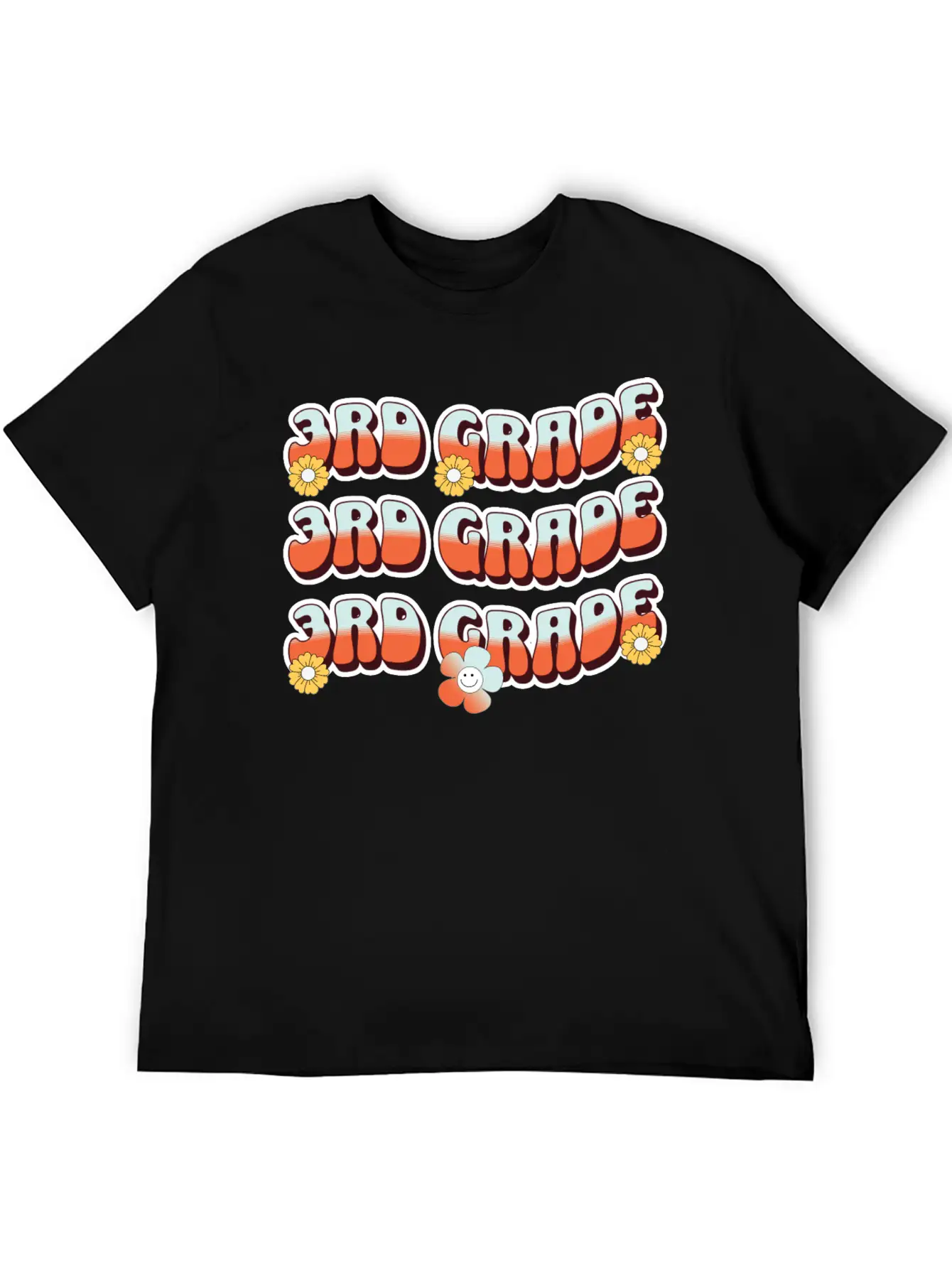 Groovy Back To School 3rd Grade,first Day Of 3rd Casual Graphic T-Shirt – Simple And Comfortable Daily Wear