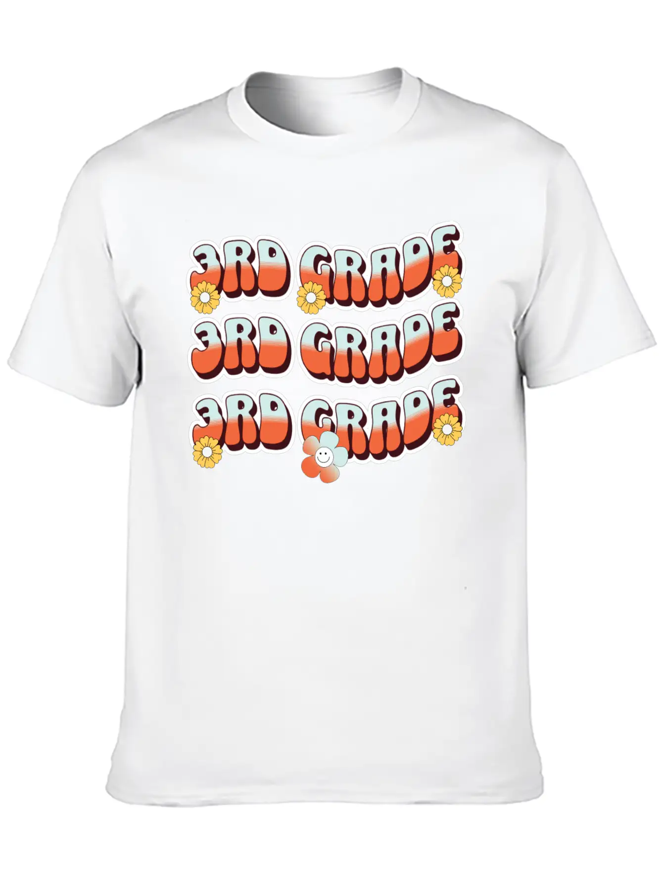 Groovy Back To School 3rd Grade,first Day Of 3rd Casual Graphic T-Shirt – Simple And Comfortable Daily Wear