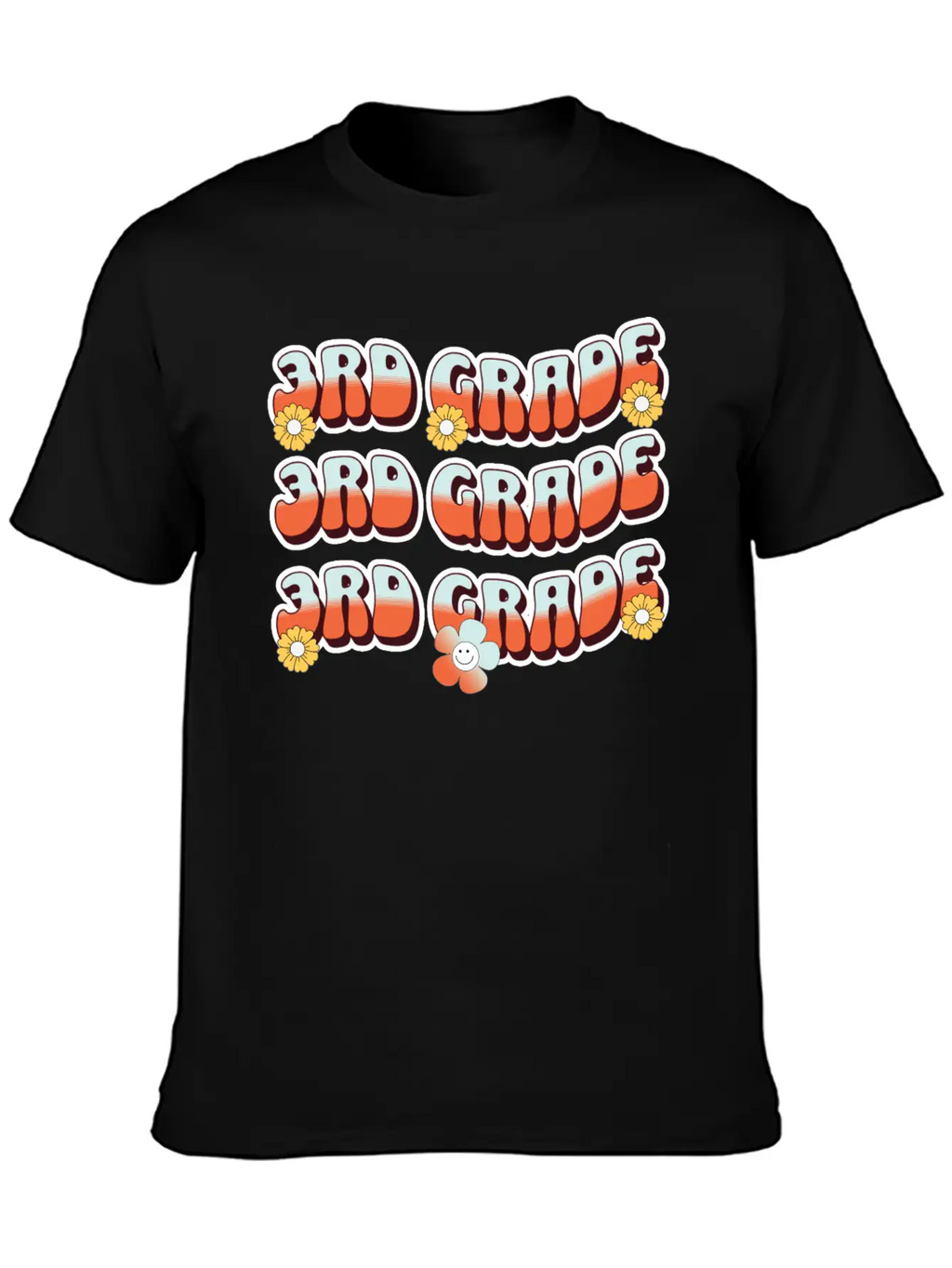Groovy Back To School 3rd Grade,first Day Of 3rd Casual Graphic T-Shirt – Simple And Comfortable Daily Wear
