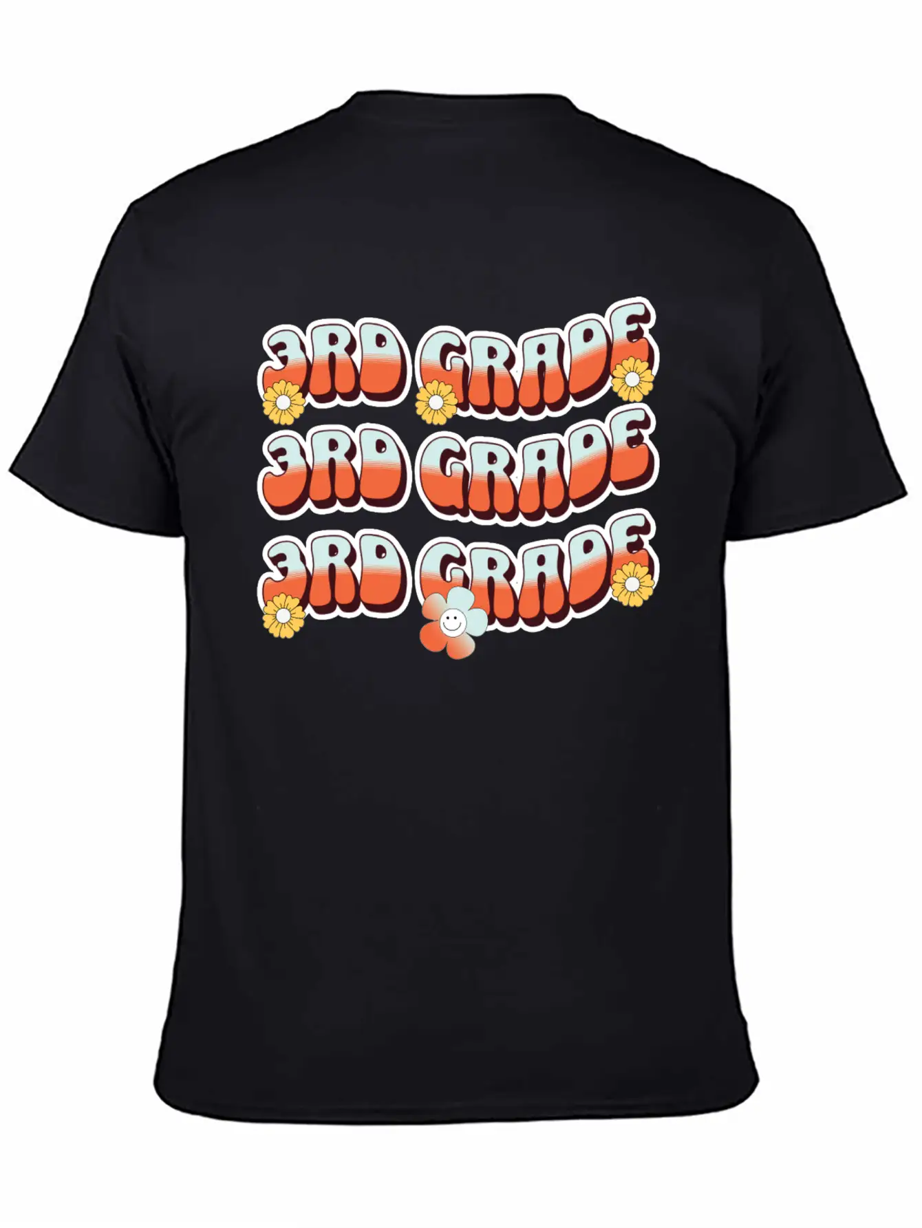 Groovy Back To School 3rd Grade,first Day Of 3rd Casual Graphic T-Shirt – Simple And Comfortable Daily Wear