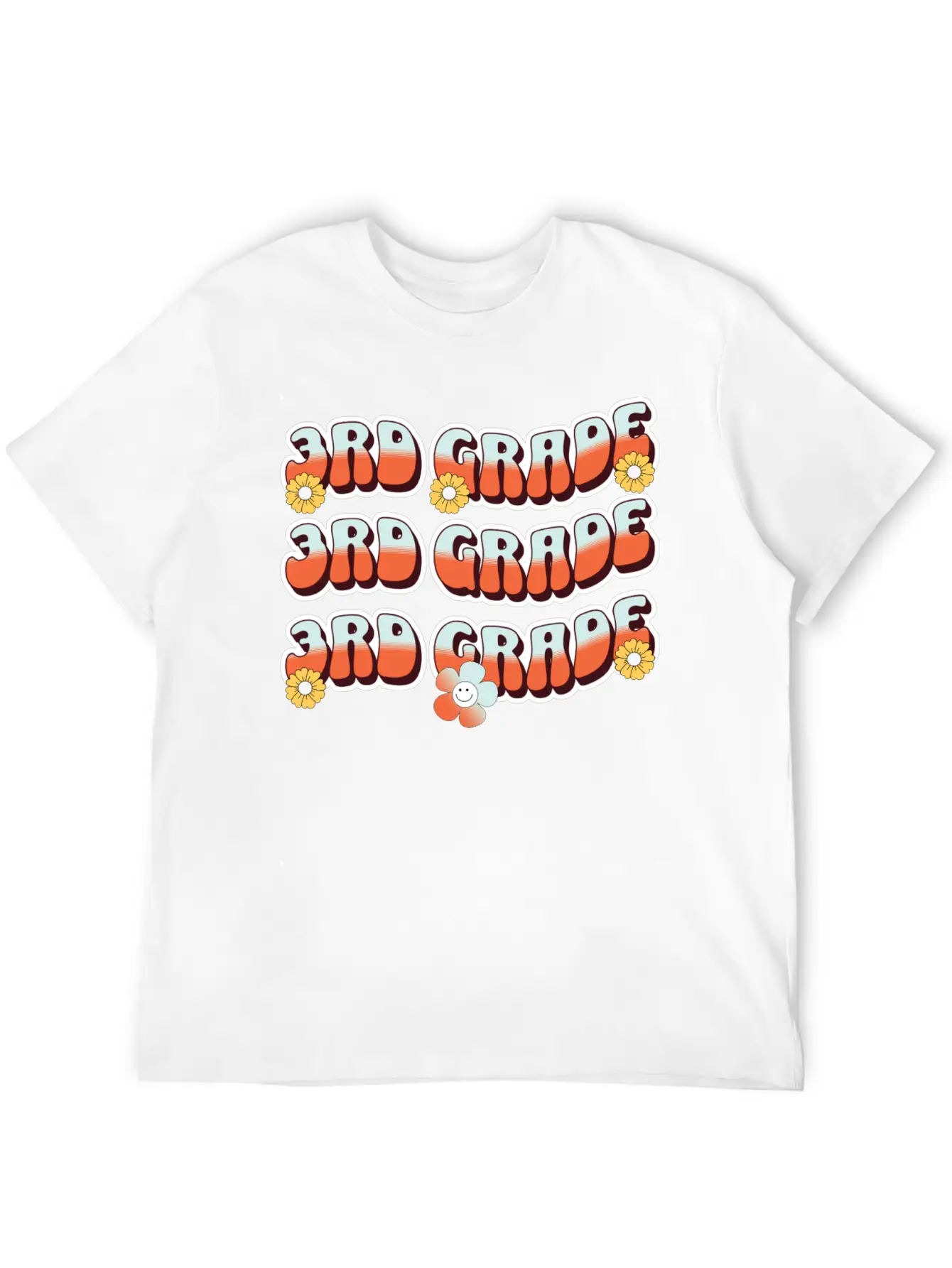 Groovy Back To School 3rd Grade,first Day Of 3rd Casual Graphic T-Shirt – Simple And Comfortable Daily Wear