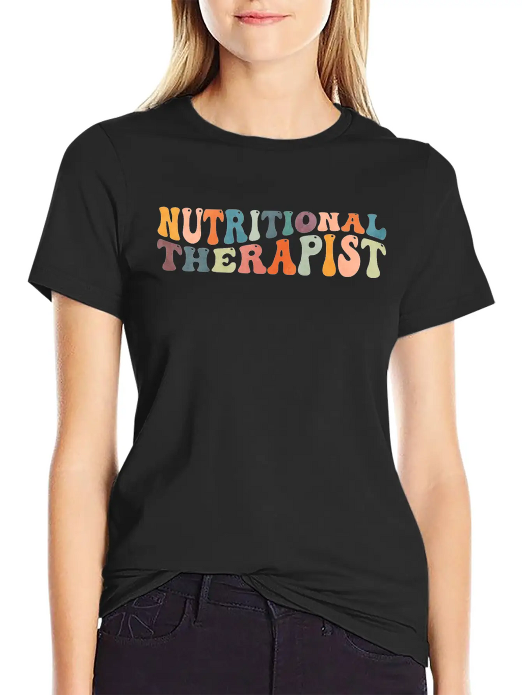 Groovy Nutritional Therapist Therapy Nutrition Casual Graphic T-Shirt – Simple And Comfortable Daily Wear