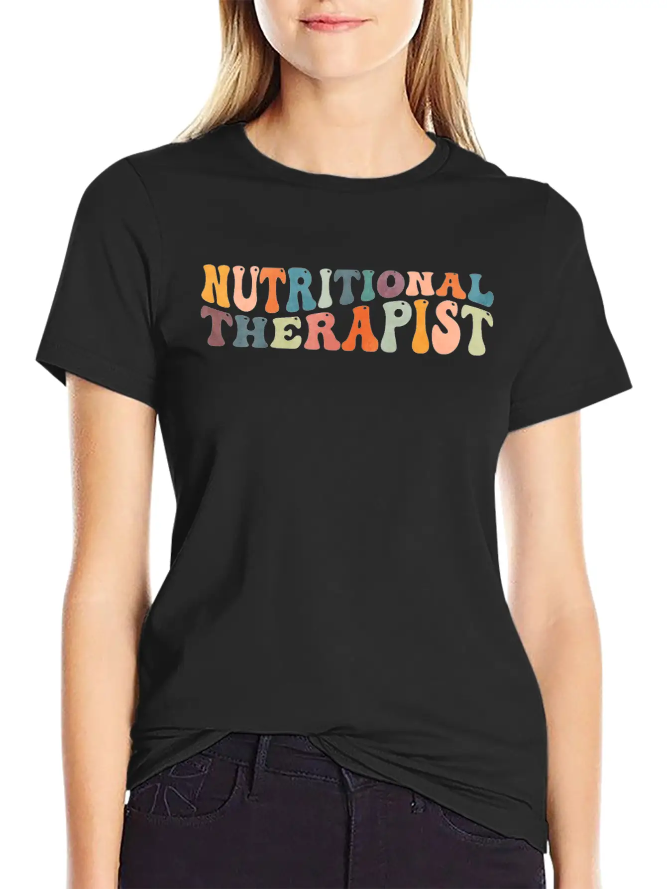 Groovy Nutritional Therapist Therapy Nutrition Casual Graphic T-Shirt – Simple And Comfortable Daily Wear