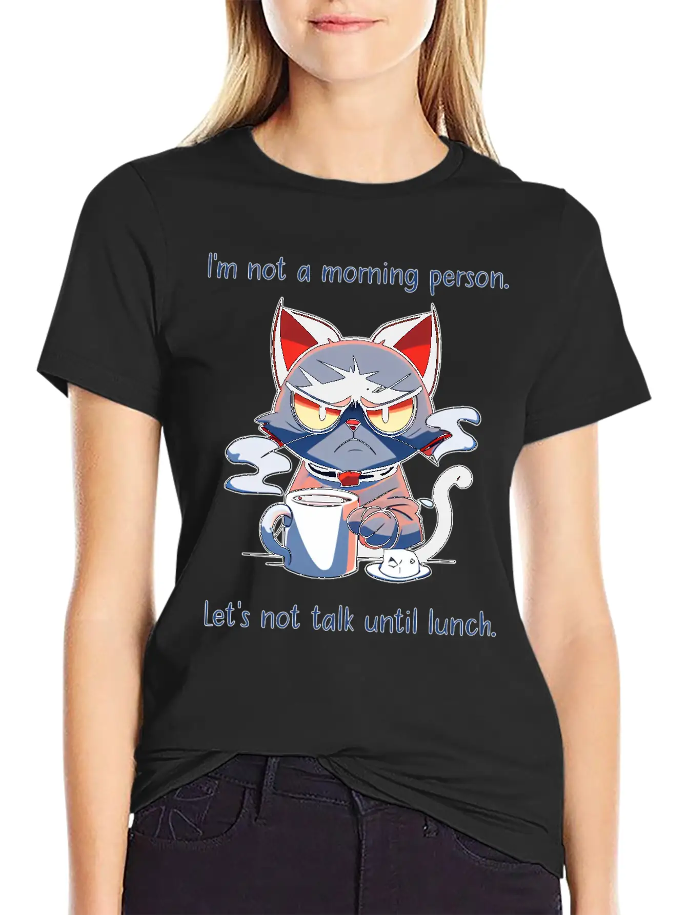 Grumpy Cat Morning Person Unisex Casual T-Shirt – Clean Design For Daily Comfort