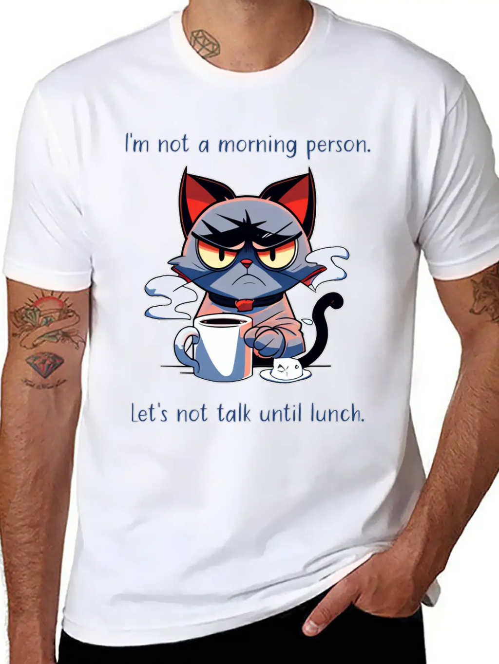 Grumpy Cat Morning Person Unisex Casual T-Shirt – Clean Design For Daily Comfort