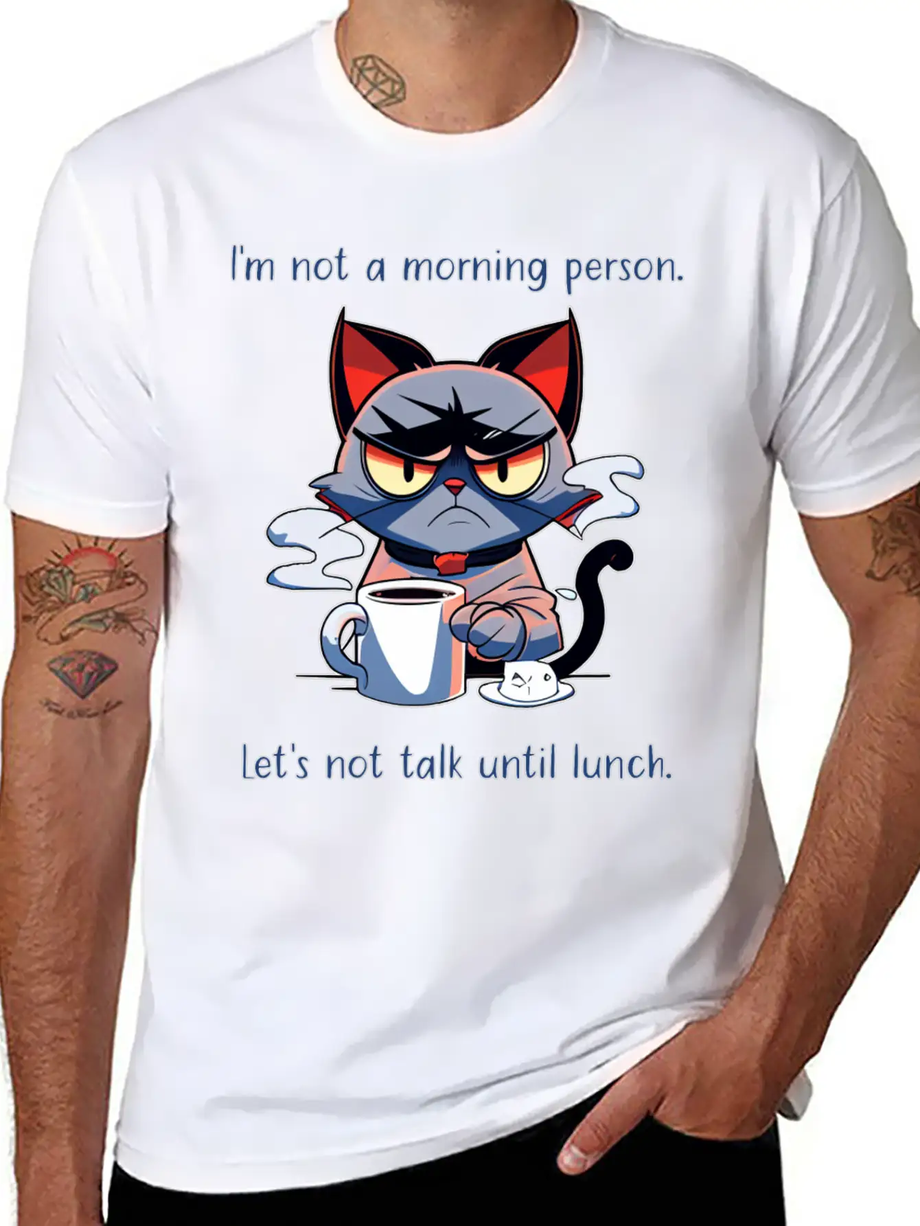 Grumpy Cat Morning Person Unisex Casual T-Shirt – Clean Design For Daily Comfort