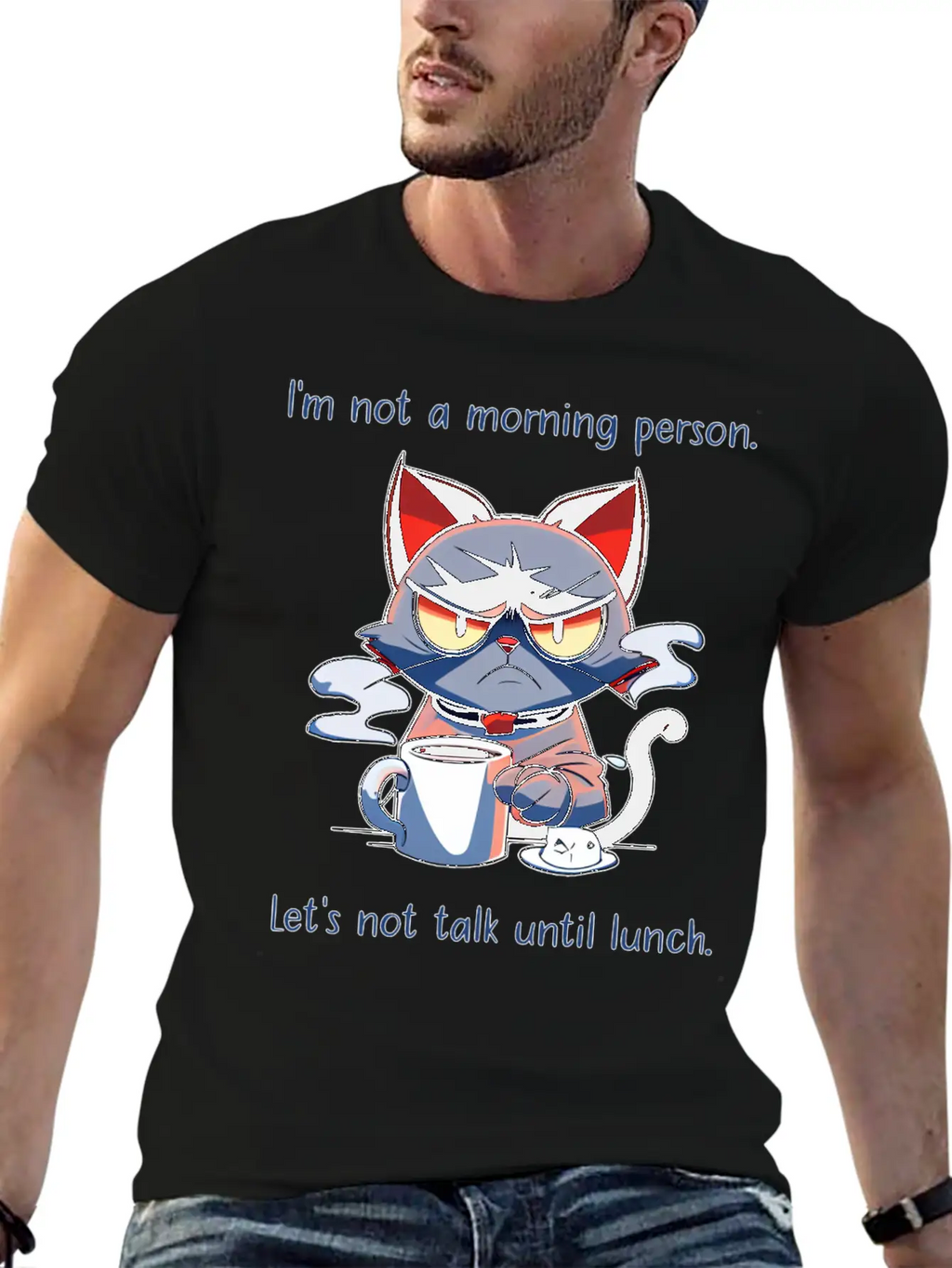 Grumpy Cat Morning Person Unisex Casual T-Shirt – Clean Design For Daily Comfort