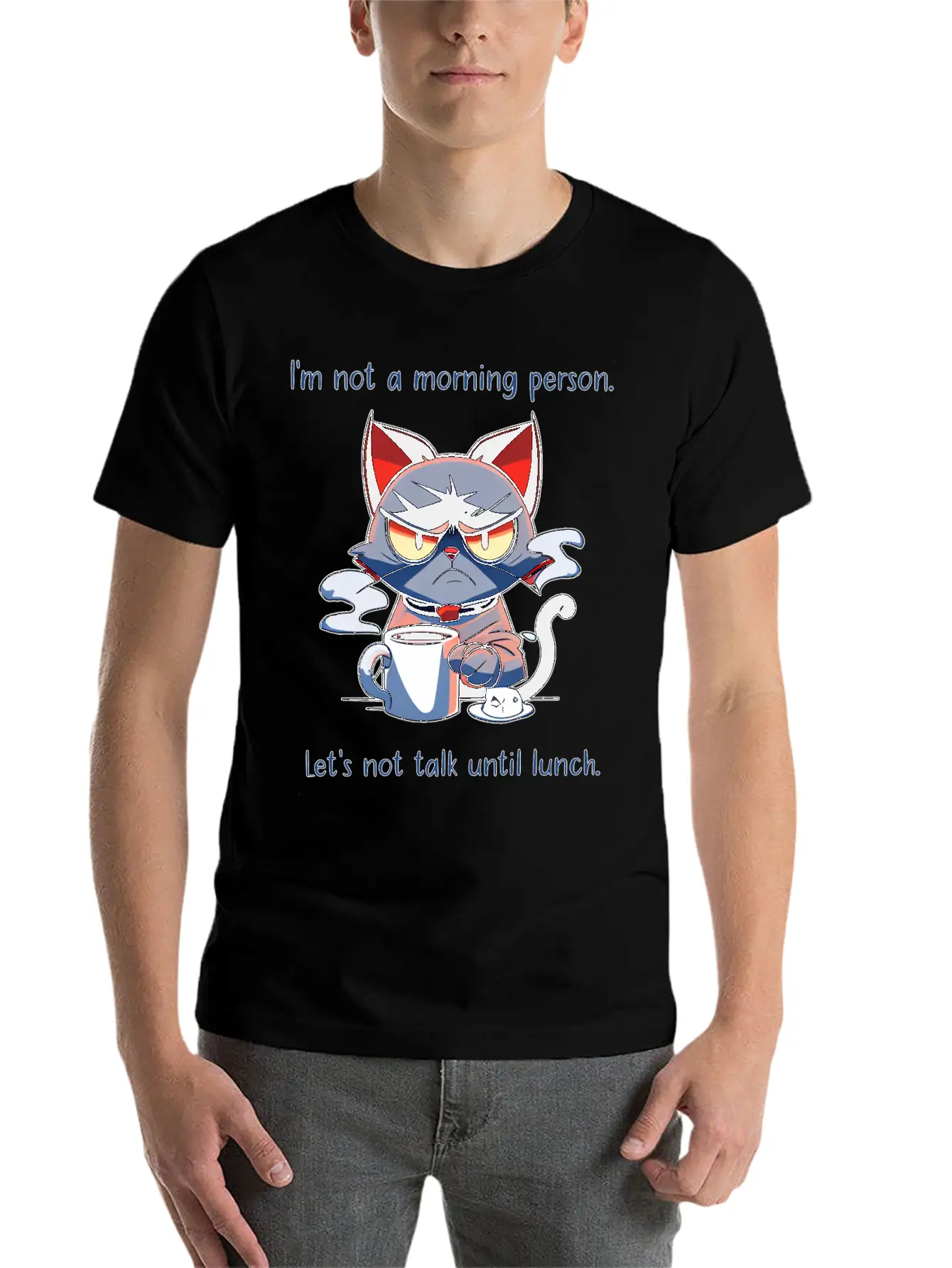 Grumpy Cat Morning Person Unisex Casual T-Shirt – Clean Design For Daily Comfort
