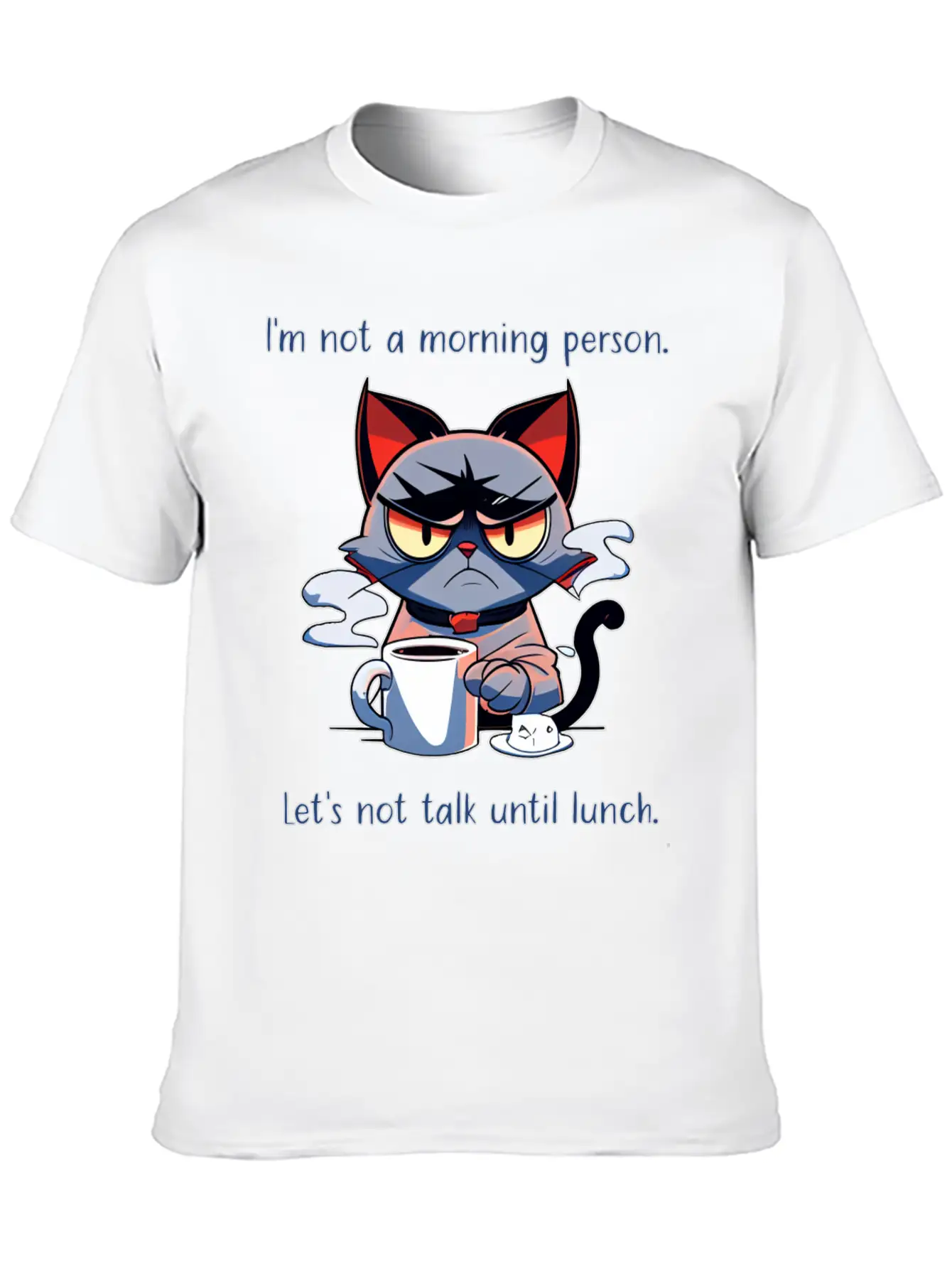 Grumpy Cat Morning Person Unisex Casual T-Shirt – Clean Design For Daily Comfort
