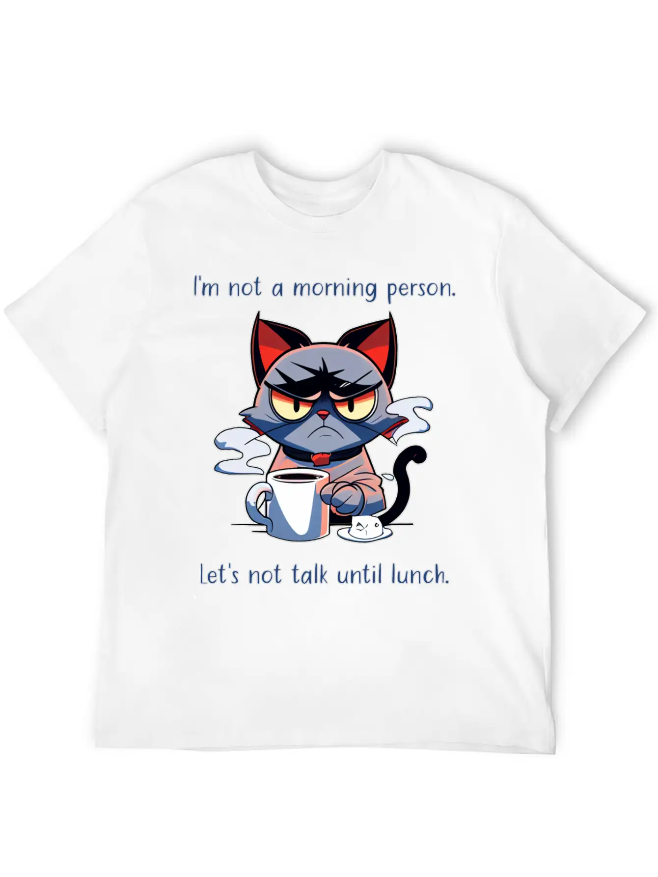 Grumpy Cat Morning Person Unisex Casual T-Shirt – Clean Design For Daily Comfort