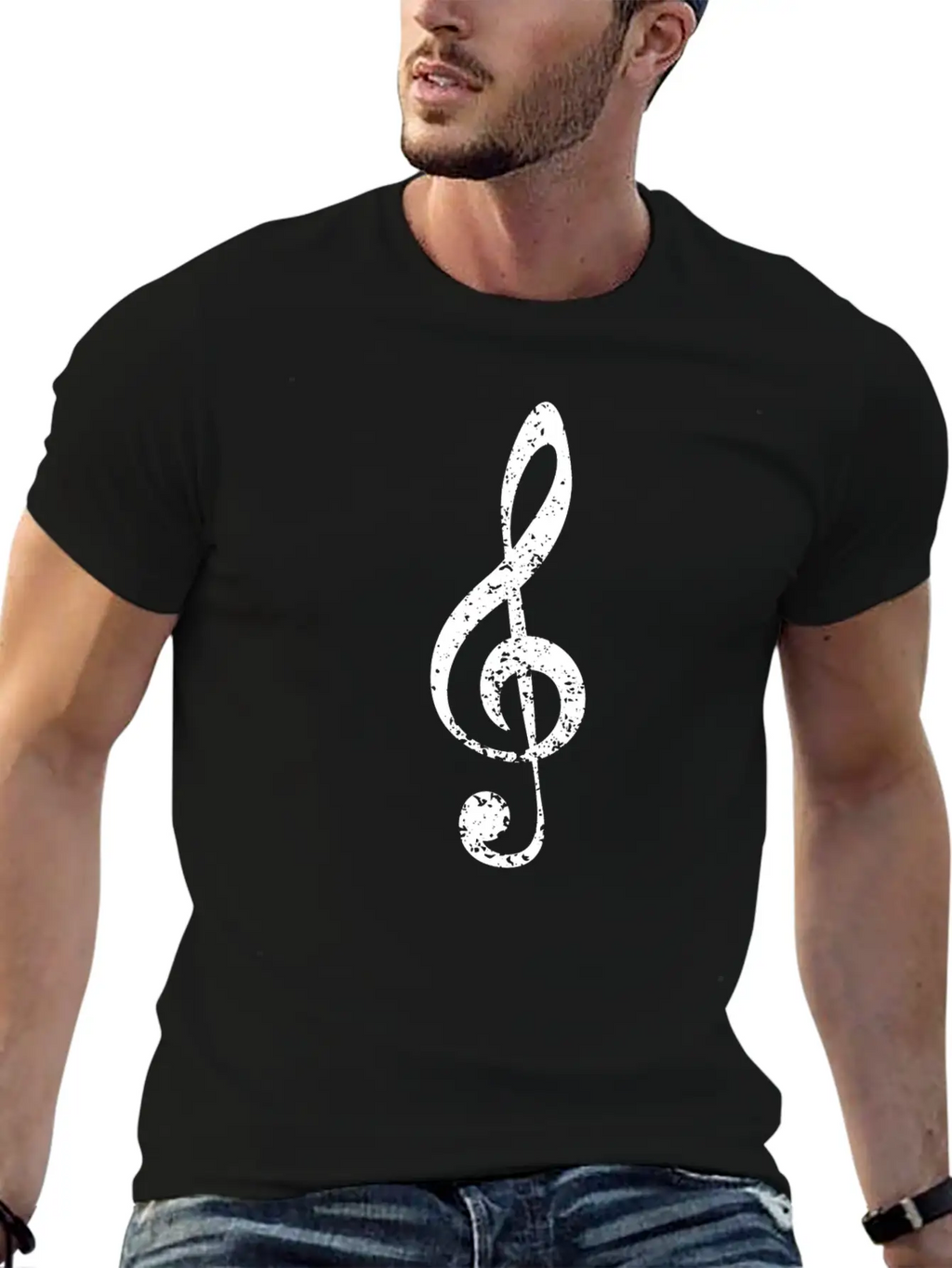 Grunge Clef Stylish Everyday T-Shirt – Unisex Basic Cotton Tee