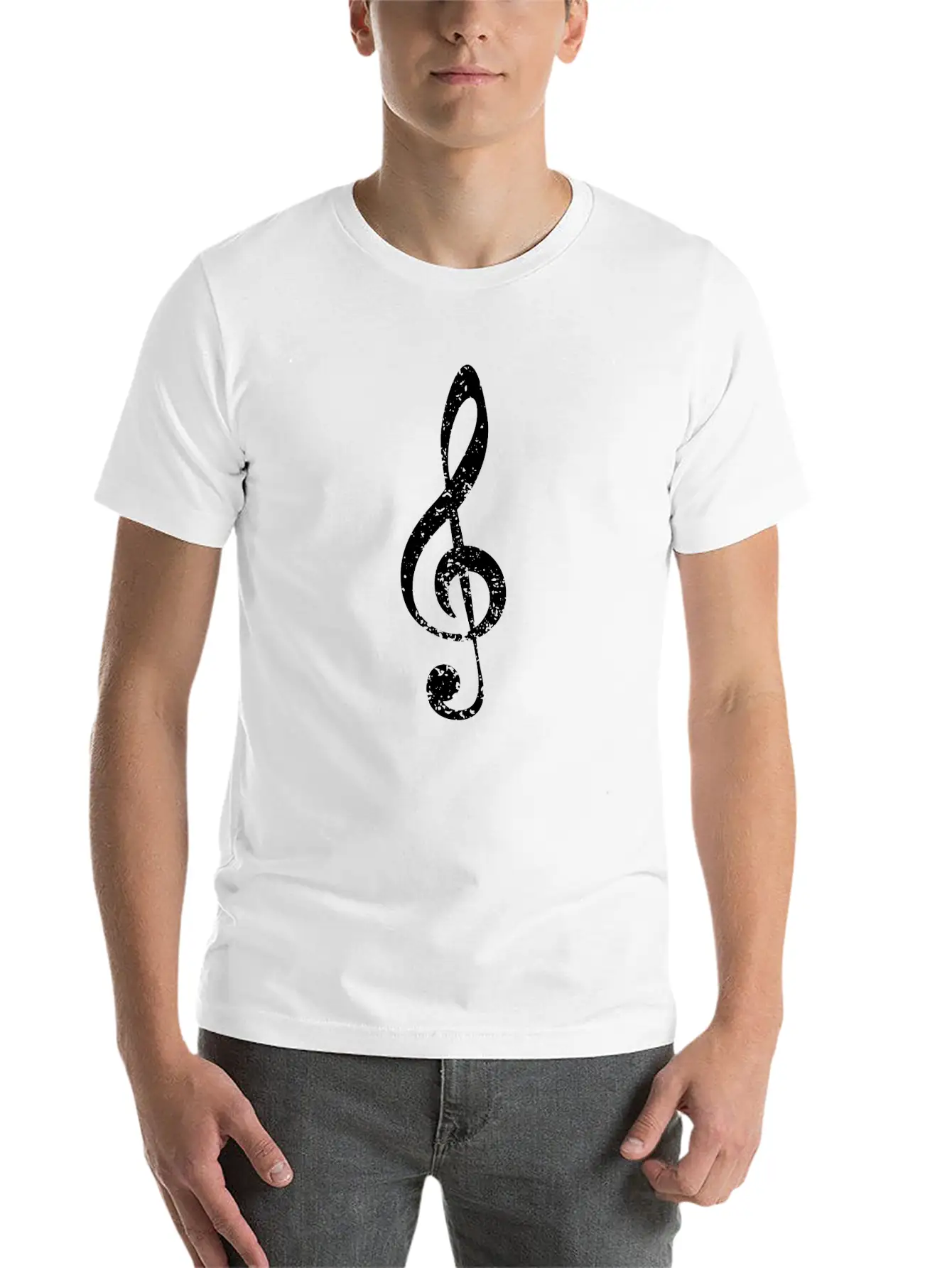 Grunge Clef Stylish Everyday T-Shirt – Unisex Basic Cotton Tee