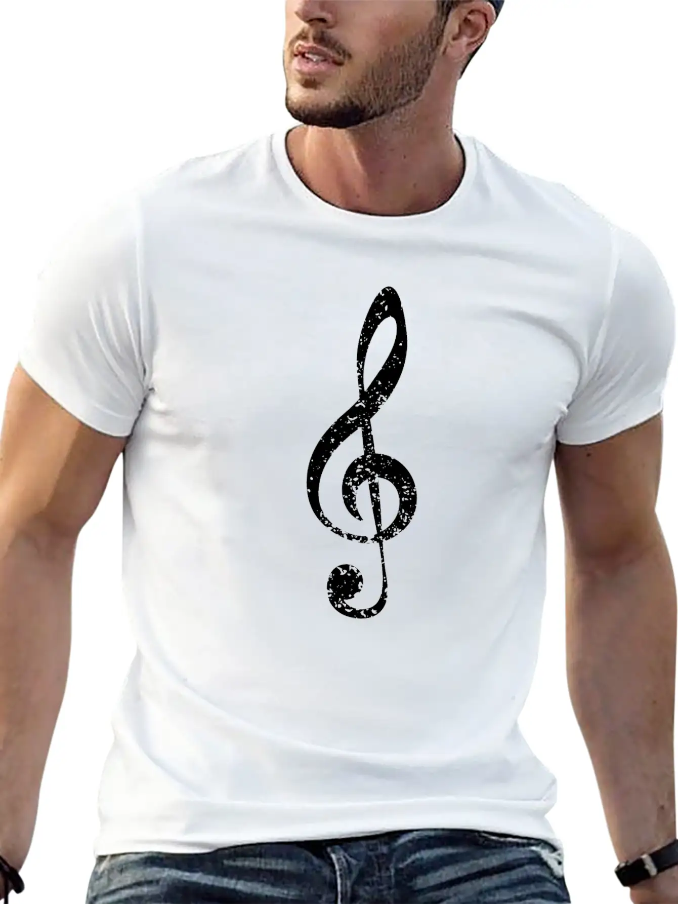 Grunge Clef Stylish Everyday T-Shirt – Unisex Basic Cotton Tee