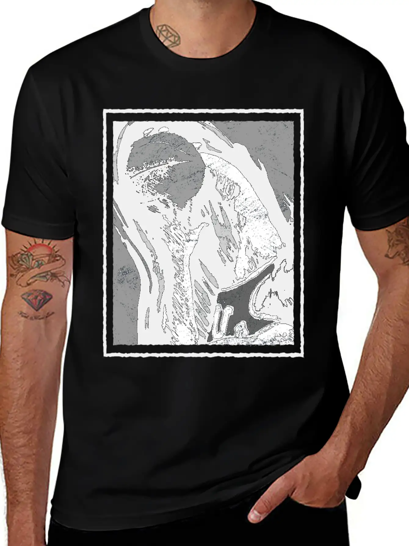 Grunge Frame - Rebound Basketball Essential Cotton Tee For Daily Outfits – Unisex Style