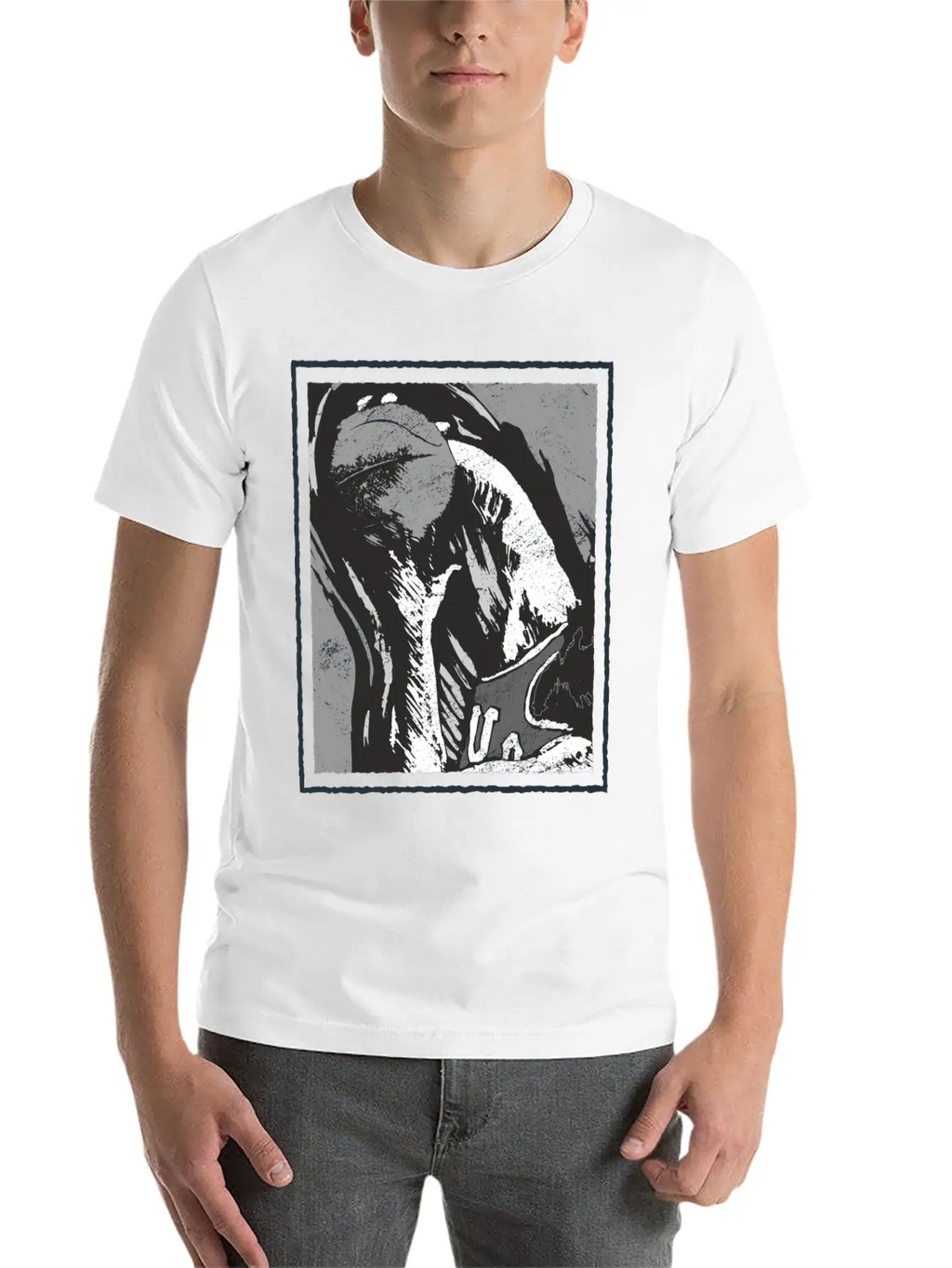 Grunge Frame - Rebound Basketball Essential Cotton Tee For Daily Outfits – Unisex Style