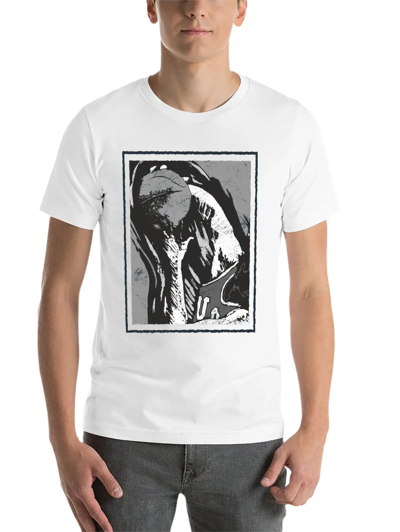 Grunge Frame - Rebound Basketball Essential Cotton Tee For Daily Outfits – Unisex Style