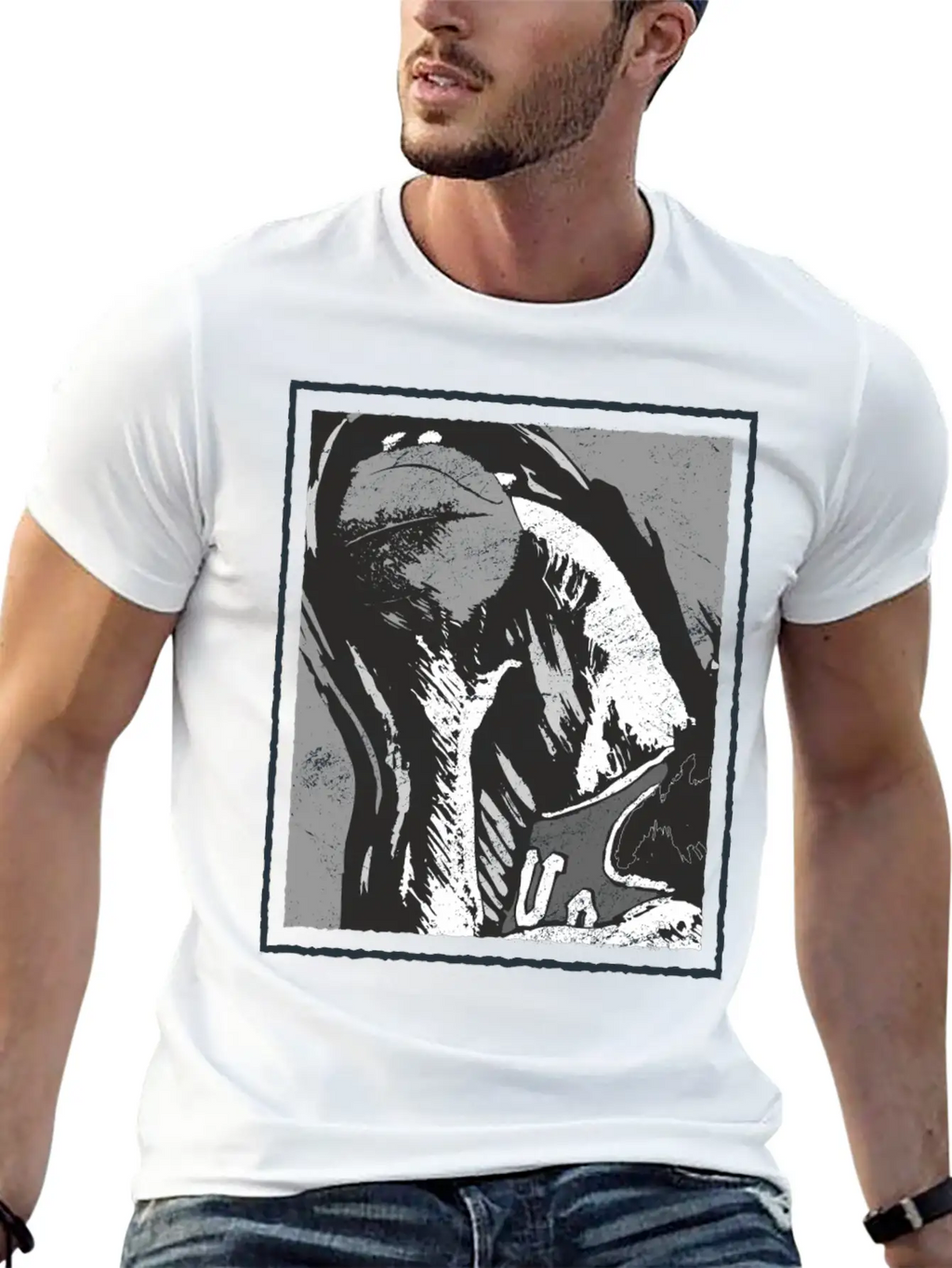 Grunge Frame - Rebound Basketball Essential Cotton Tee For Daily Outfits – Unisex Style
