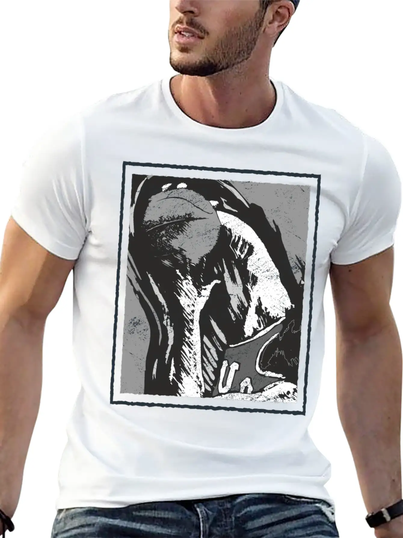 Grunge Frame - Rebound Basketball Essential Cotton Tee For Daily Outfits – Unisex Style