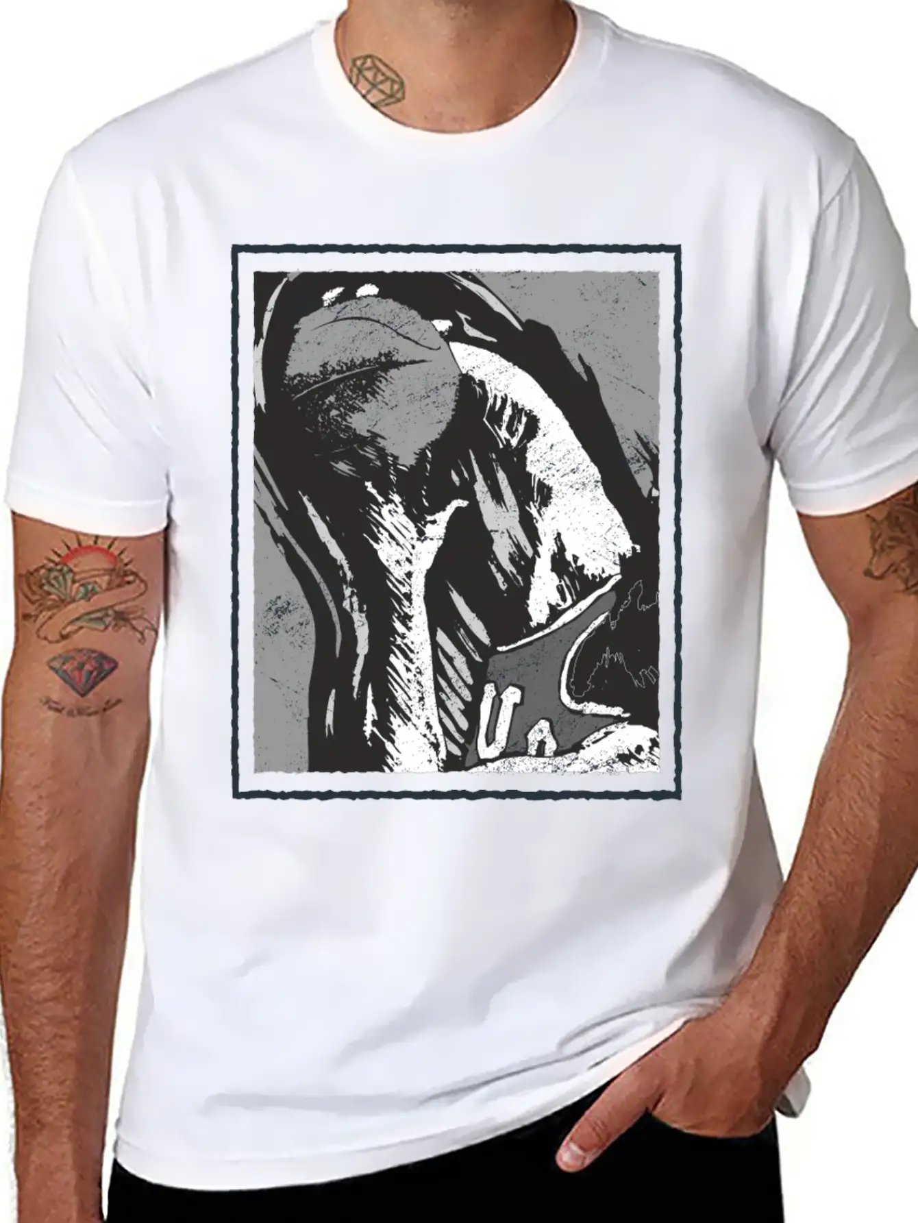 Grunge Frame - Rebound Basketball Essential Cotton Tee For Daily Outfits – Unisex Style