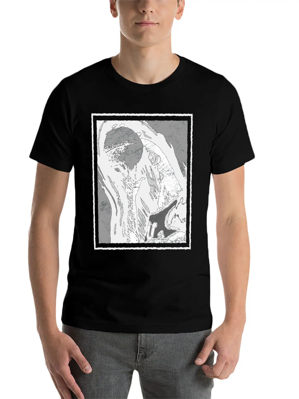 Grunge Frame - Rebound Basketball Essential Cotton Tee For Daily Outfits – Unisex Style