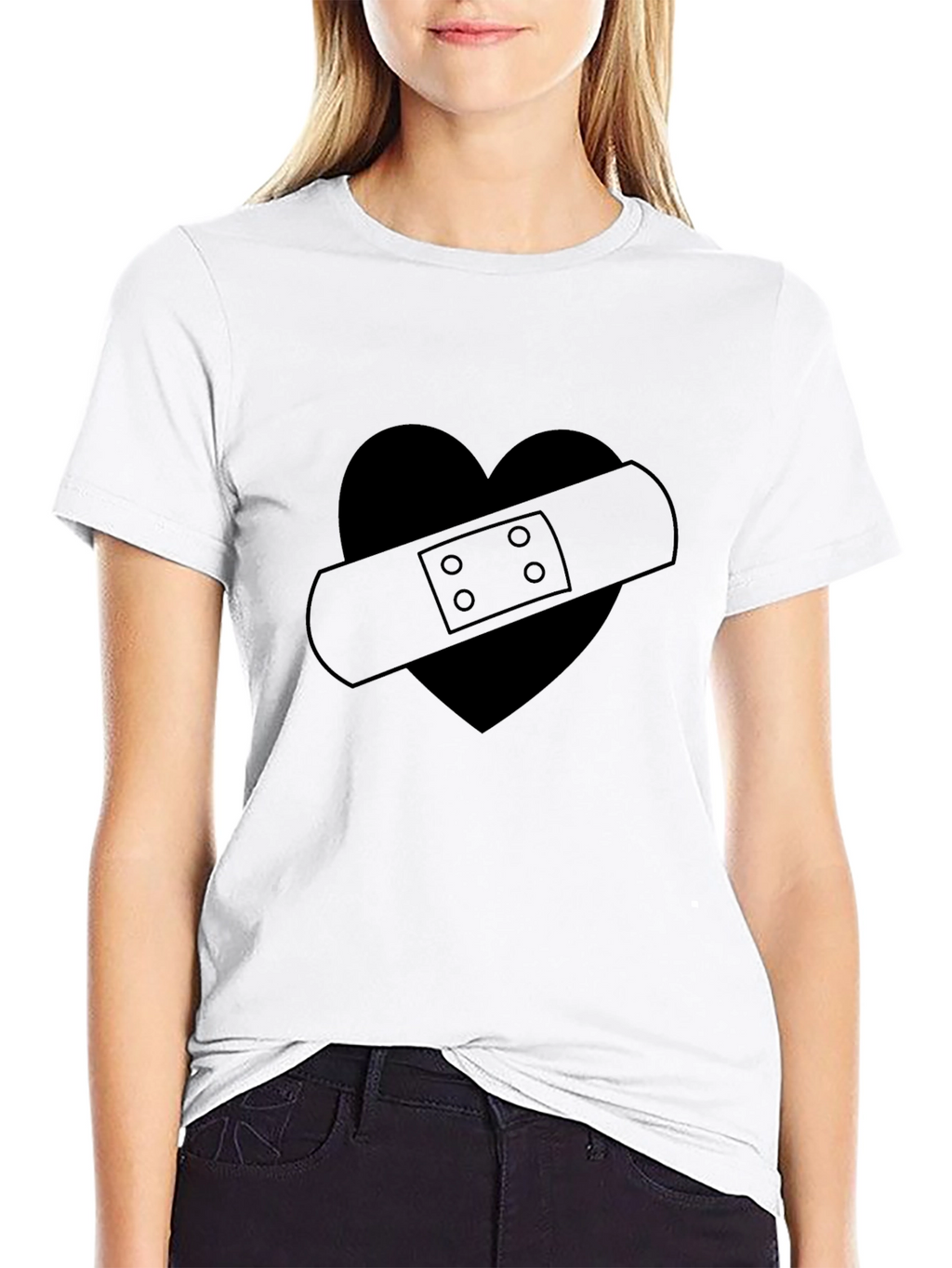 Broken Heart Bandage Graphic T-Shirt