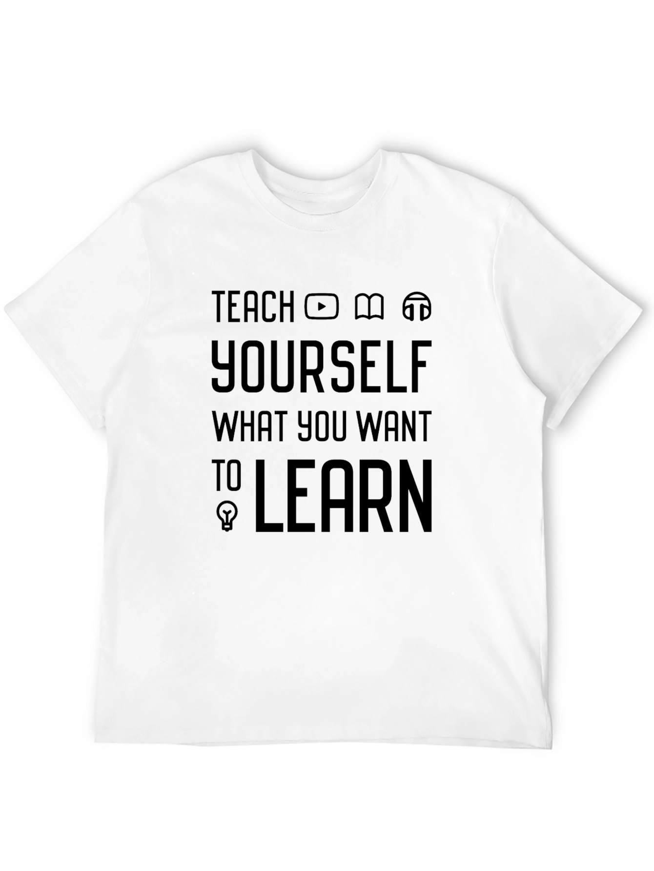 Teach Yourself T-Shirt | Black Graphic Tee