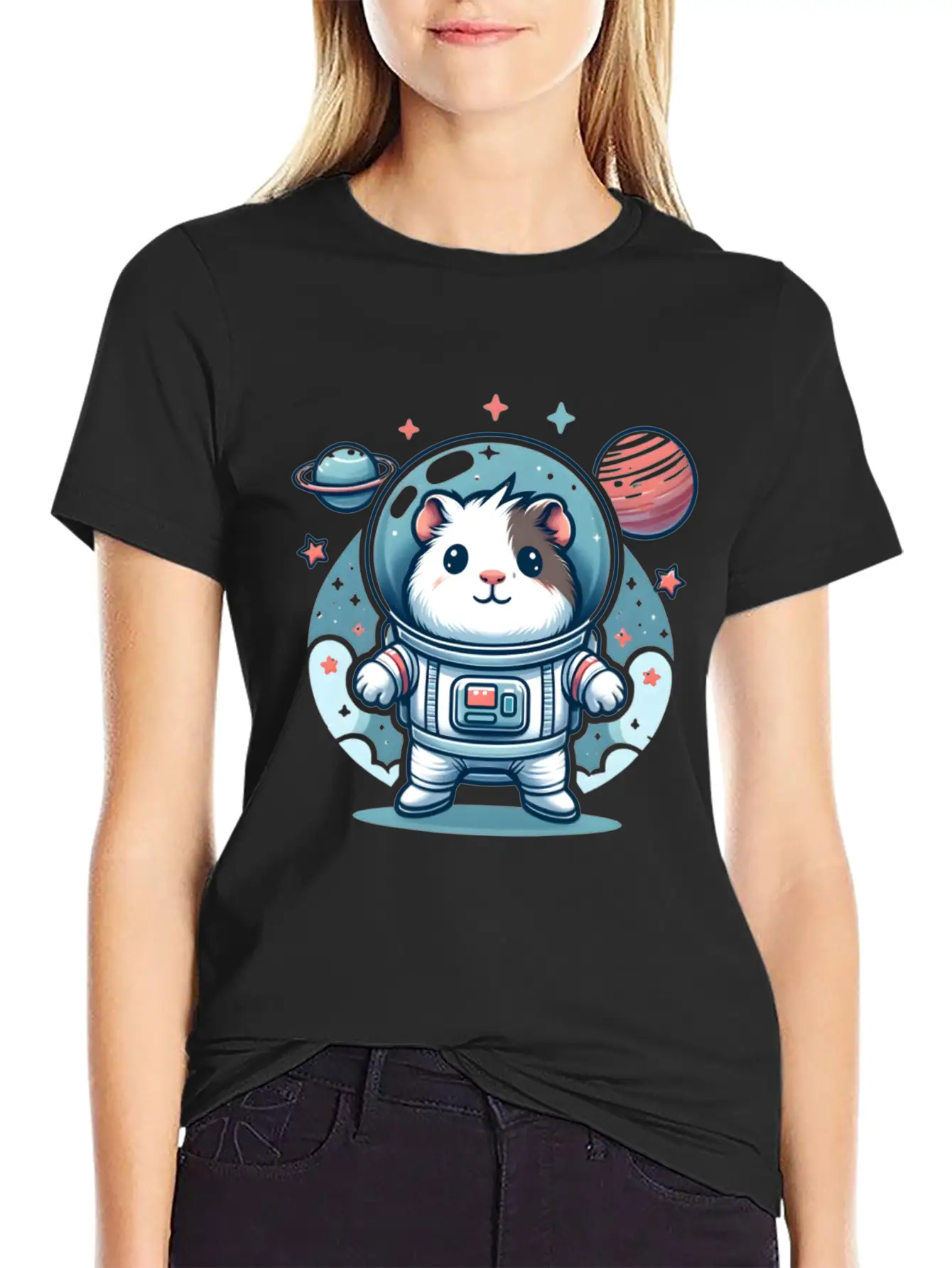 Guinea Pig Weightlessness Astronaut For A Guinea Casual Graphic T-Shirt – Simple And Comfortable Daily Wear