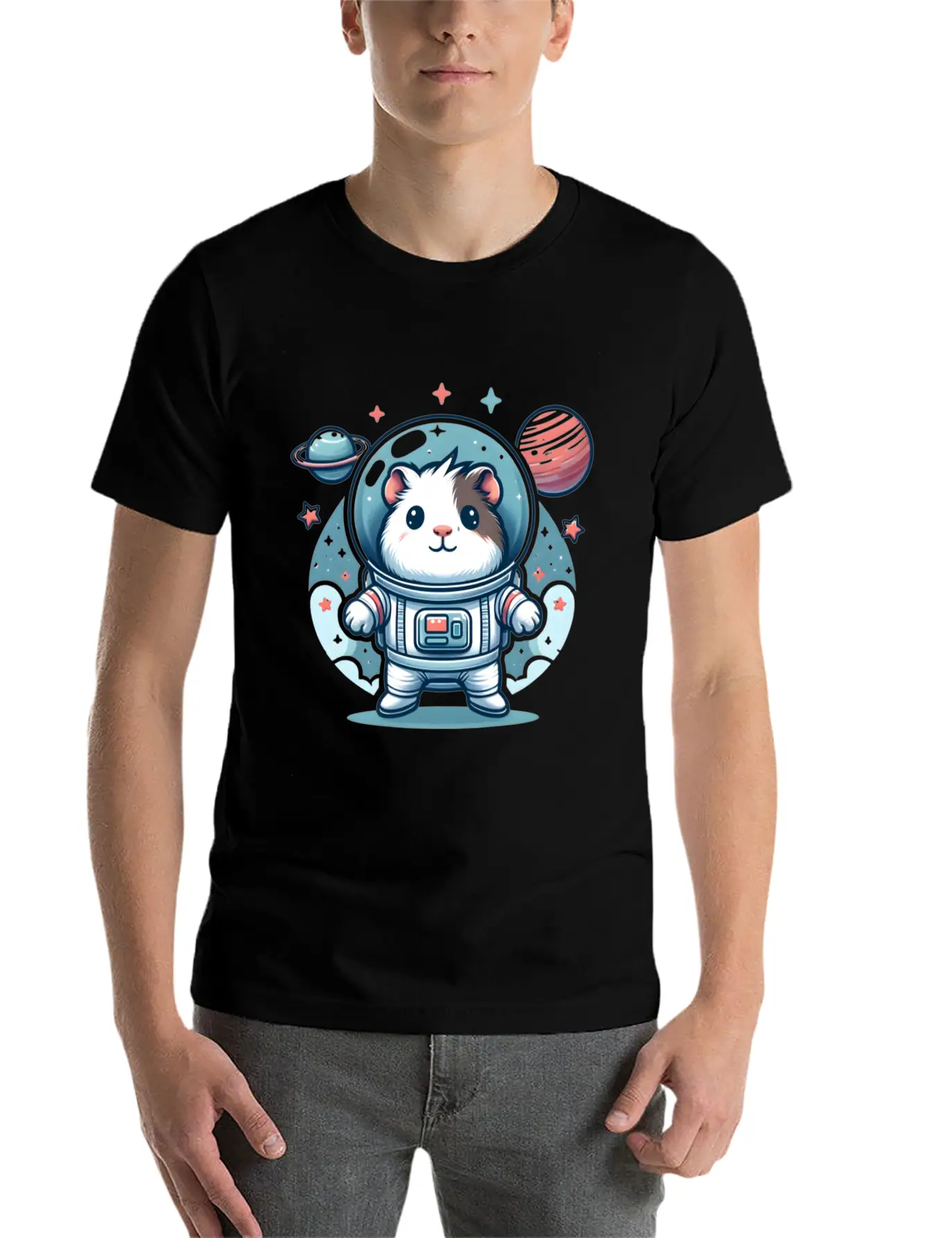 Guinea Pig Weightlessness Astronaut For A Guinea Casual Graphic T-Shirt – Simple And Comfortable Daily Wear