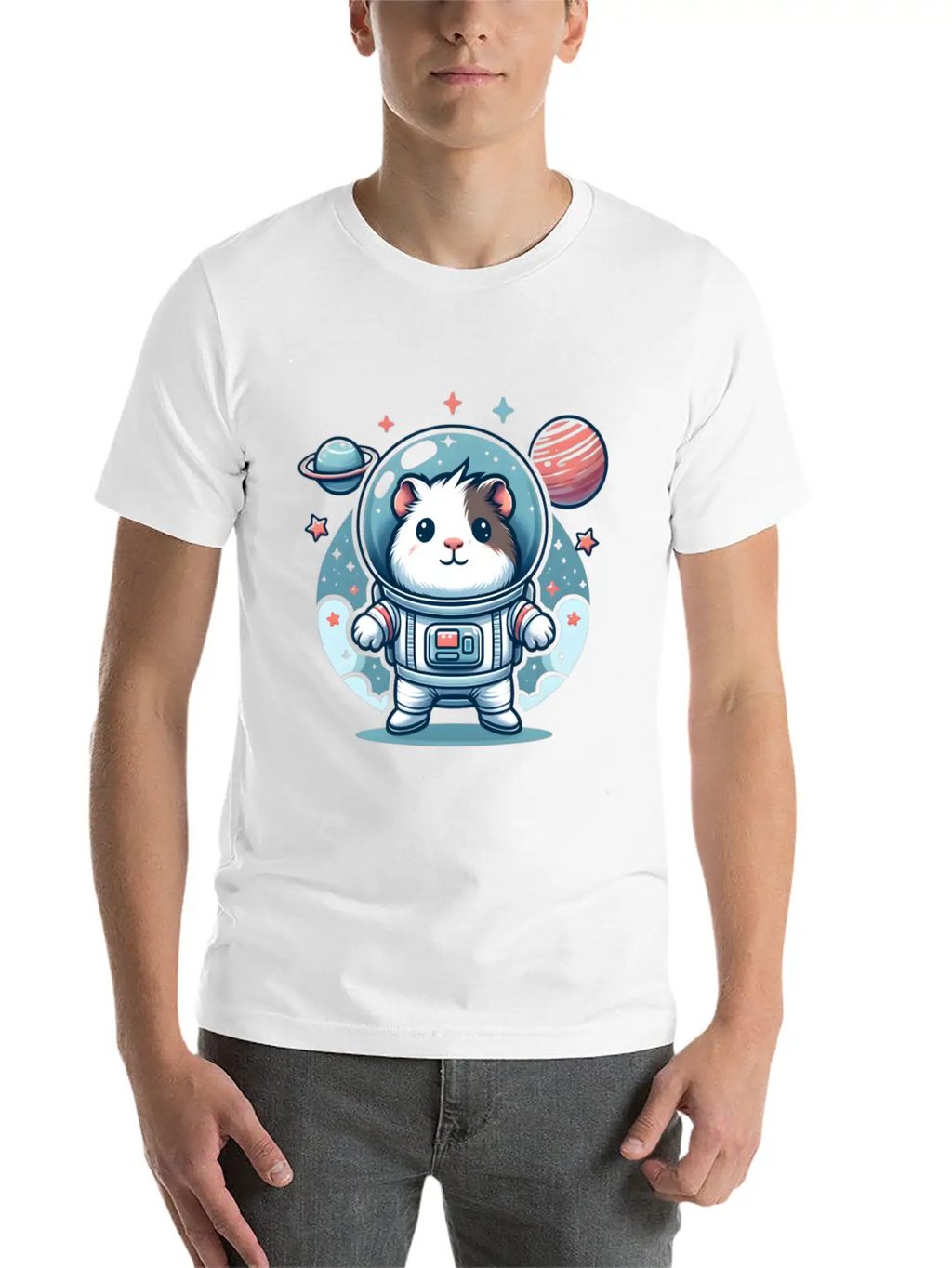 Guinea Pig Weightlessness Astronaut For A Guinea Casual Graphic T-Shirt – Simple And Comfortable Daily Wear