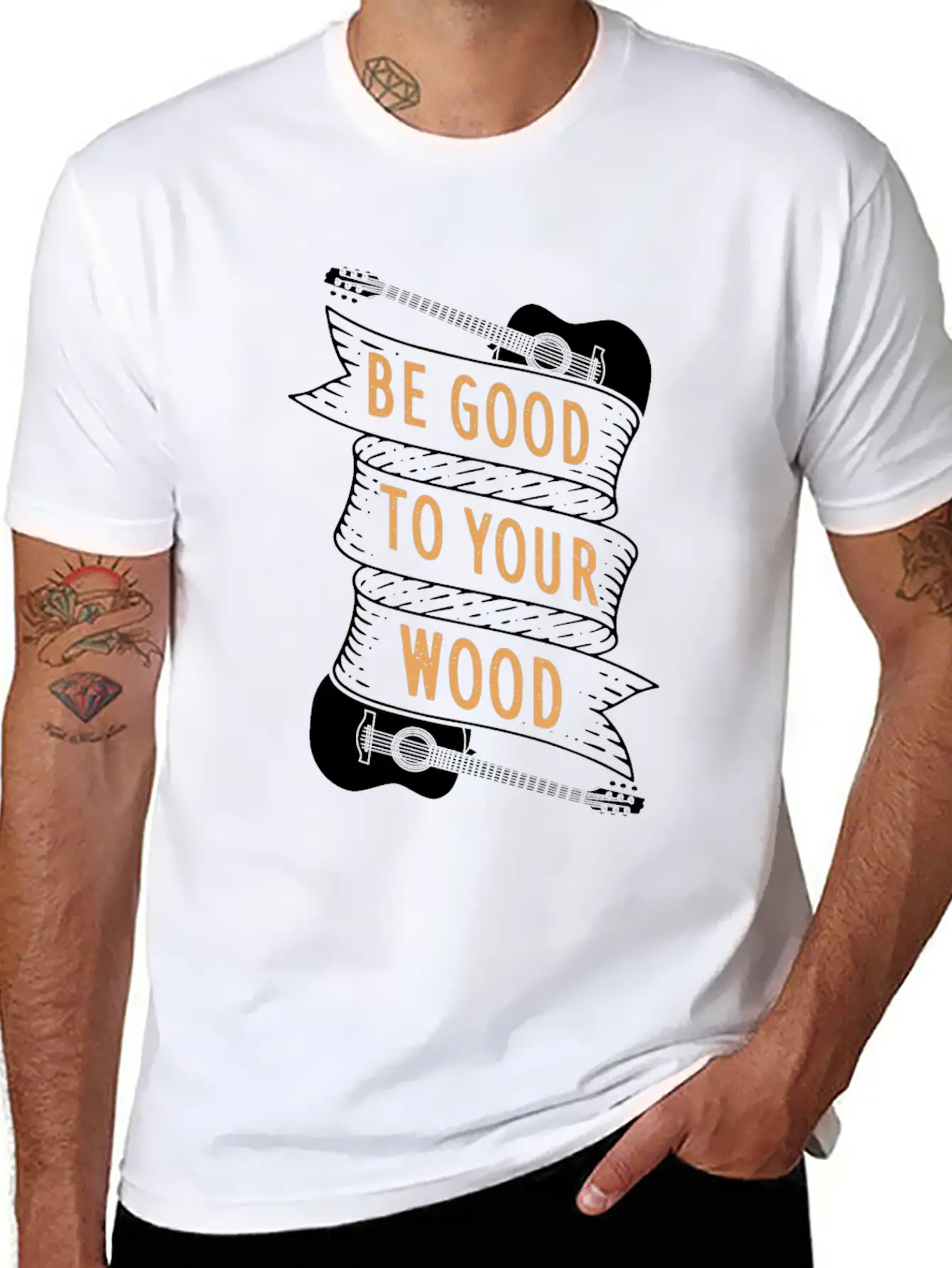 Guitar Acoustic Guitar Gift Idea Unisex Casual T-Shirt – Clean Design For Daily Comfort