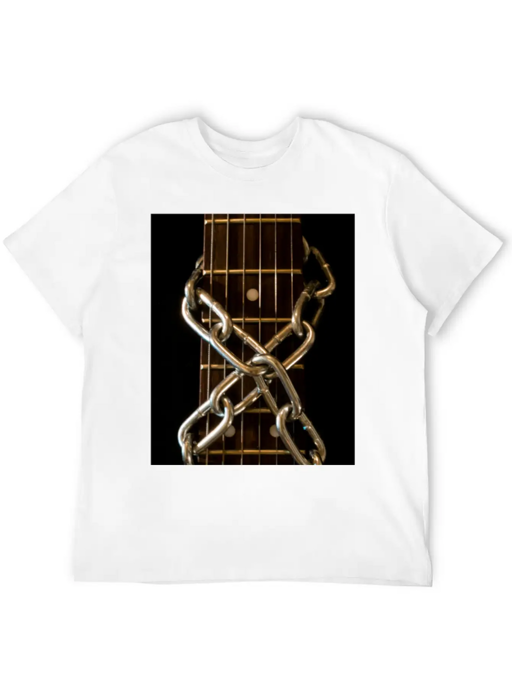 Guitar Chained Unisex Short Sleeve Soft Cotton T-Shirt – Casual Everyday Wear
