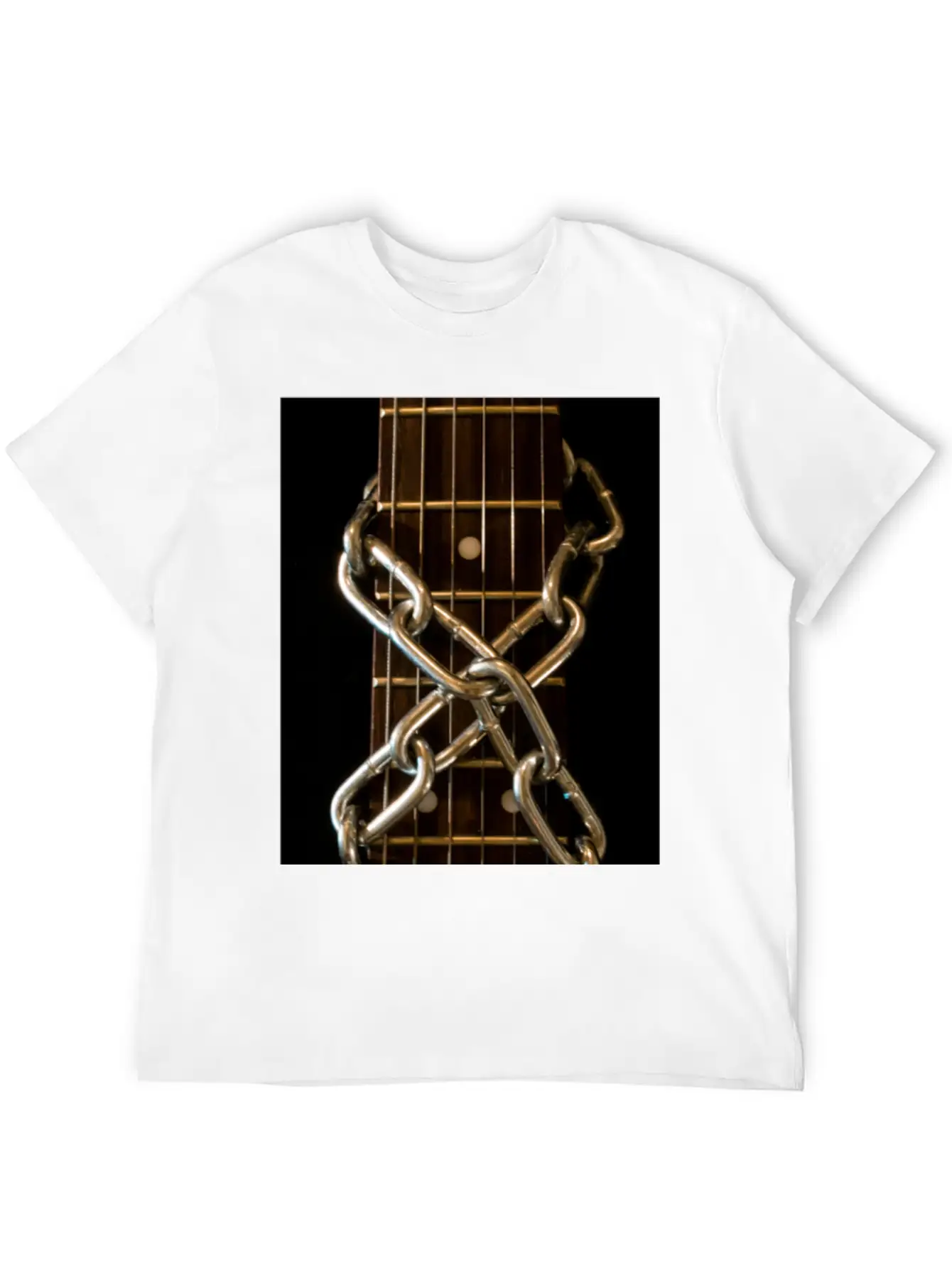Guitar Chained Unisex Short Sleeve Soft Cotton T-Shirt – Casual Everyday Wear