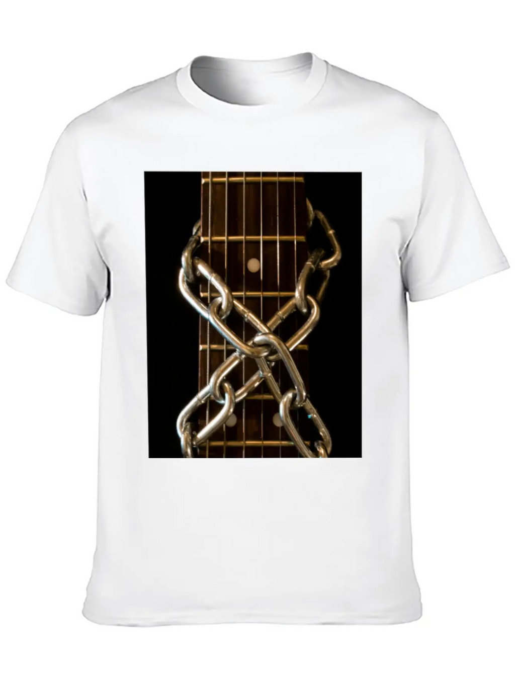 Guitar Chained Unisex Short Sleeve Soft Cotton T-Shirt – Casual Everyday Wear