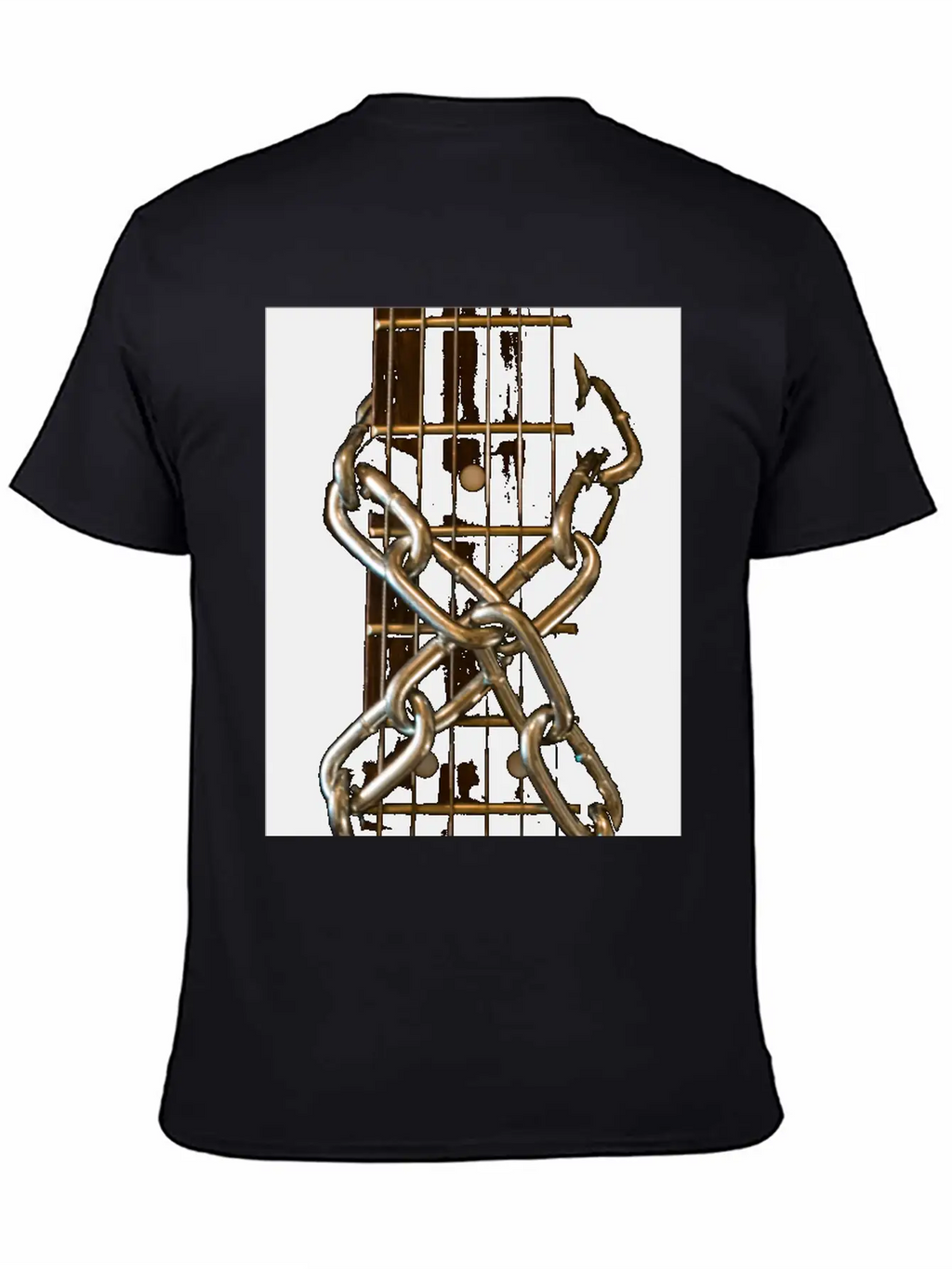 Guitar Chained Unisex Short Sleeve Soft Cotton T-Shirt – Casual Everyday Wear