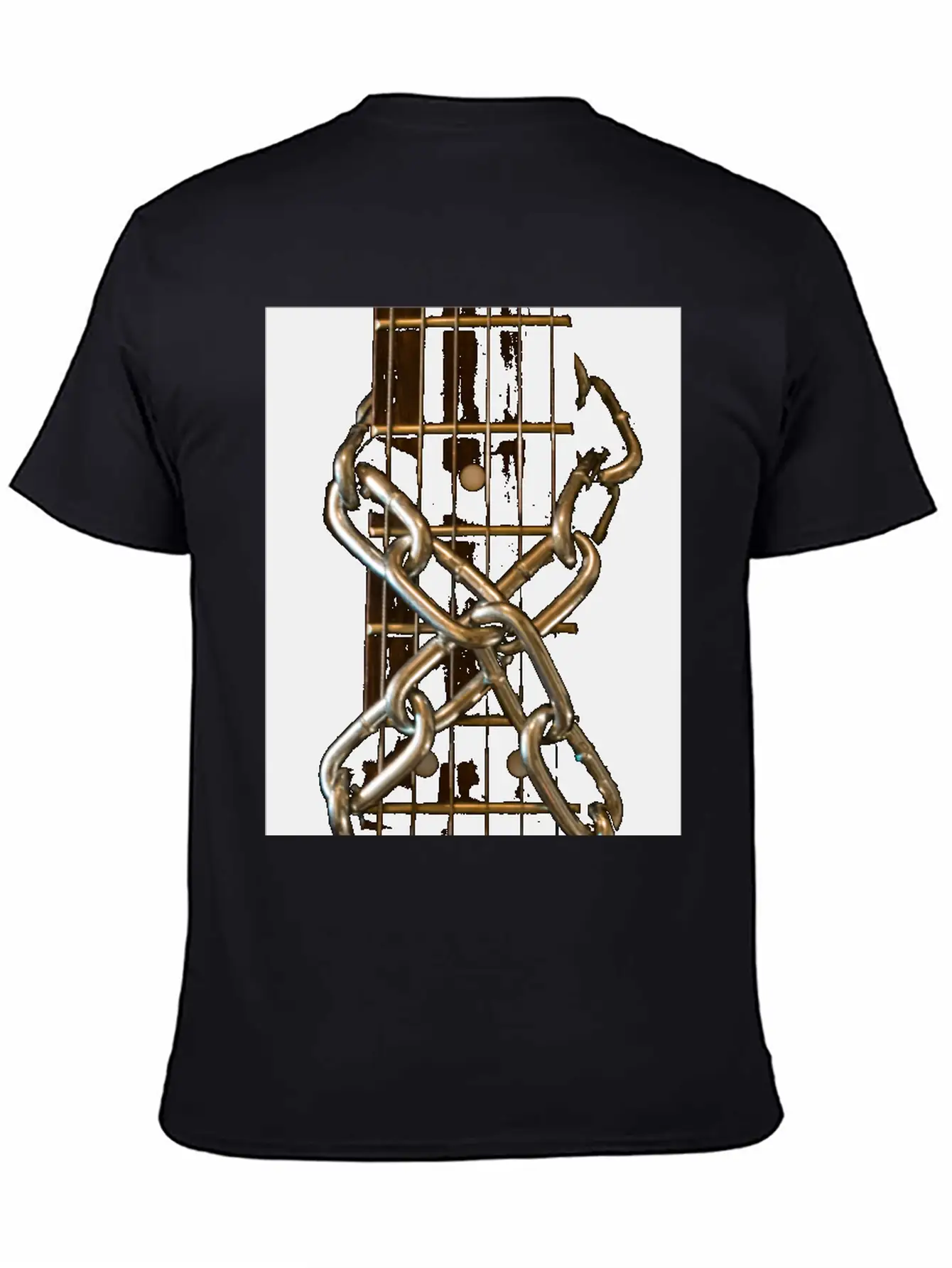 Guitar Chained Unisex Short Sleeve Soft Cotton T-Shirt – Casual Everyday Wear