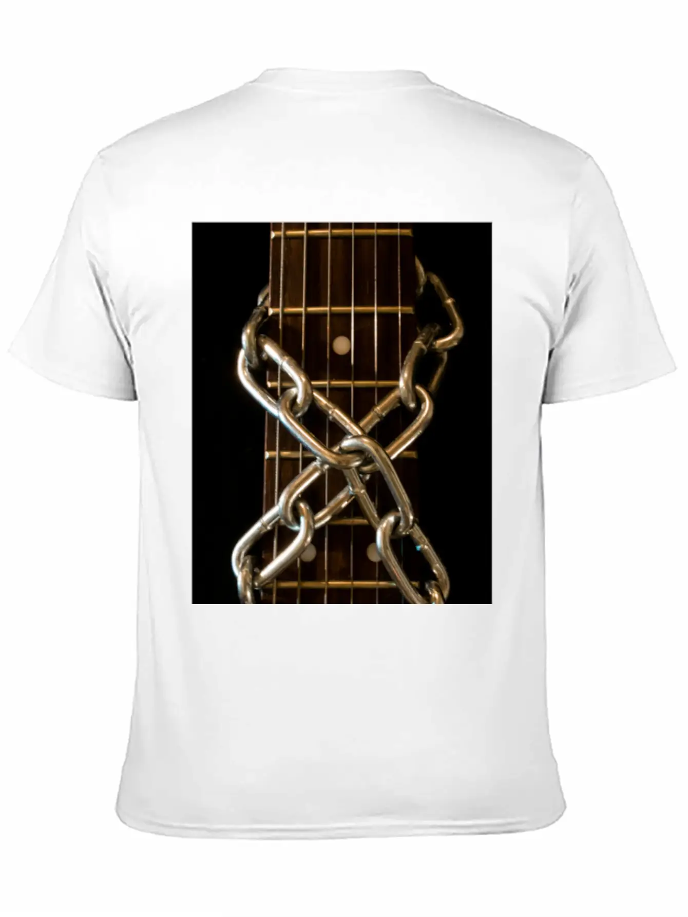 Guitar Chained Unisex Short Sleeve Soft Cotton T-Shirt – Casual Everyday Wear