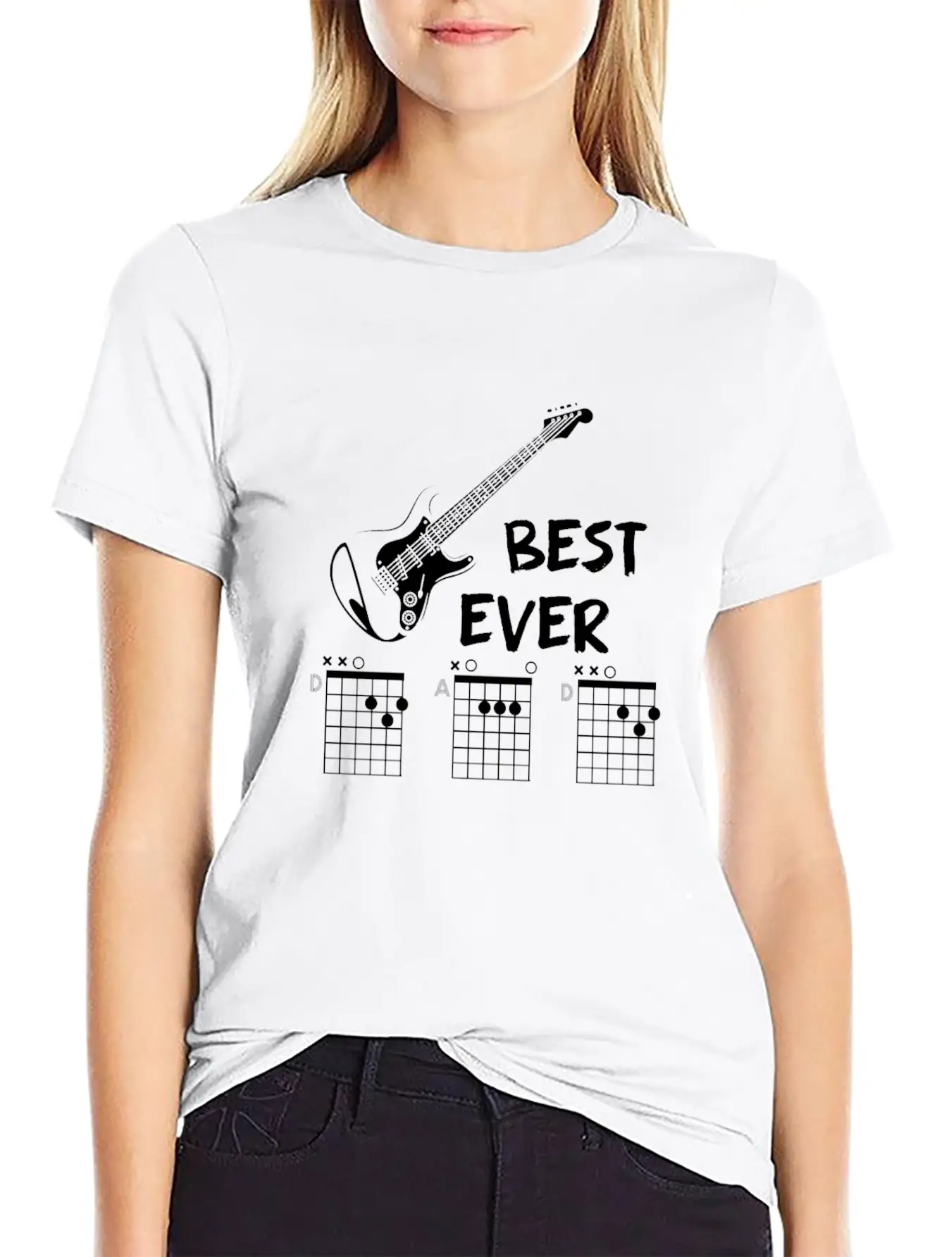 Guitar Chord Gift Musician Casual Graphic T-Shirt – Simple And Comfortable Daily Wear