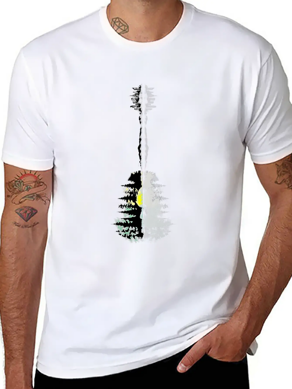 Guitar Forest Essential Cotton Tee For Daily Outfits – Unisex Style