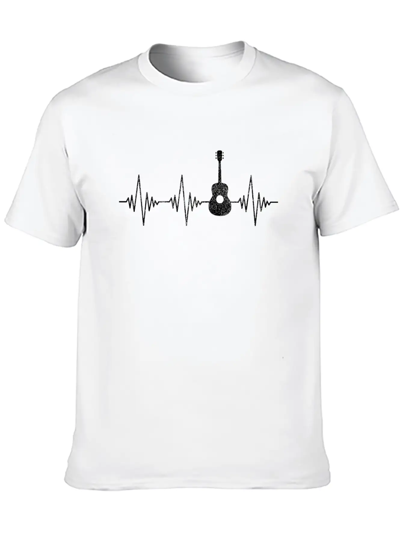 Guitar Heartbeat Classic Fit Graphic Tee For Daily Comfort – Unisex Cotton Shirt