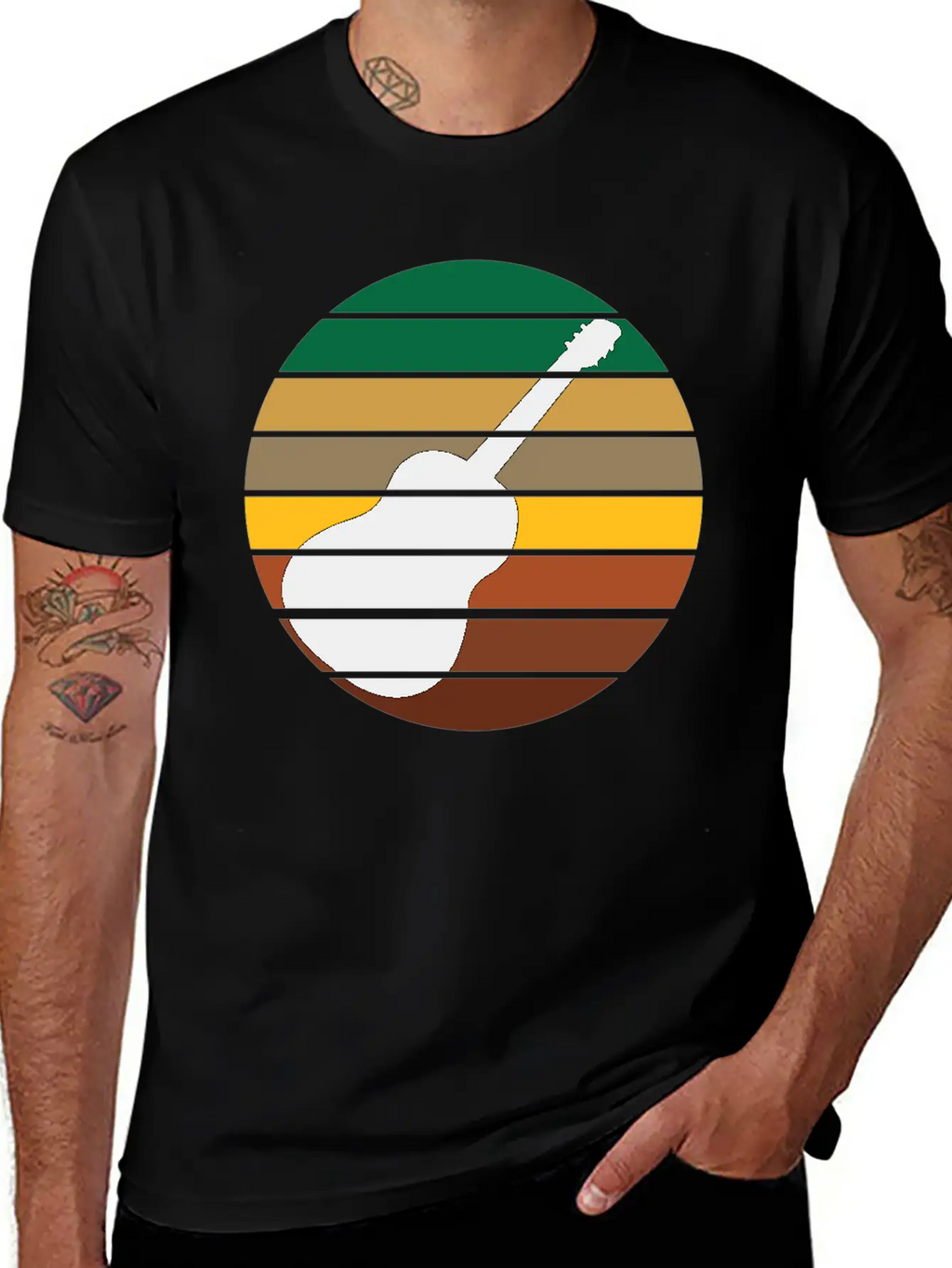Guitar Music Retro Guitarist Unisex Short Sleeve Soft Cotton T-Shirt – Casual Everyday Wear