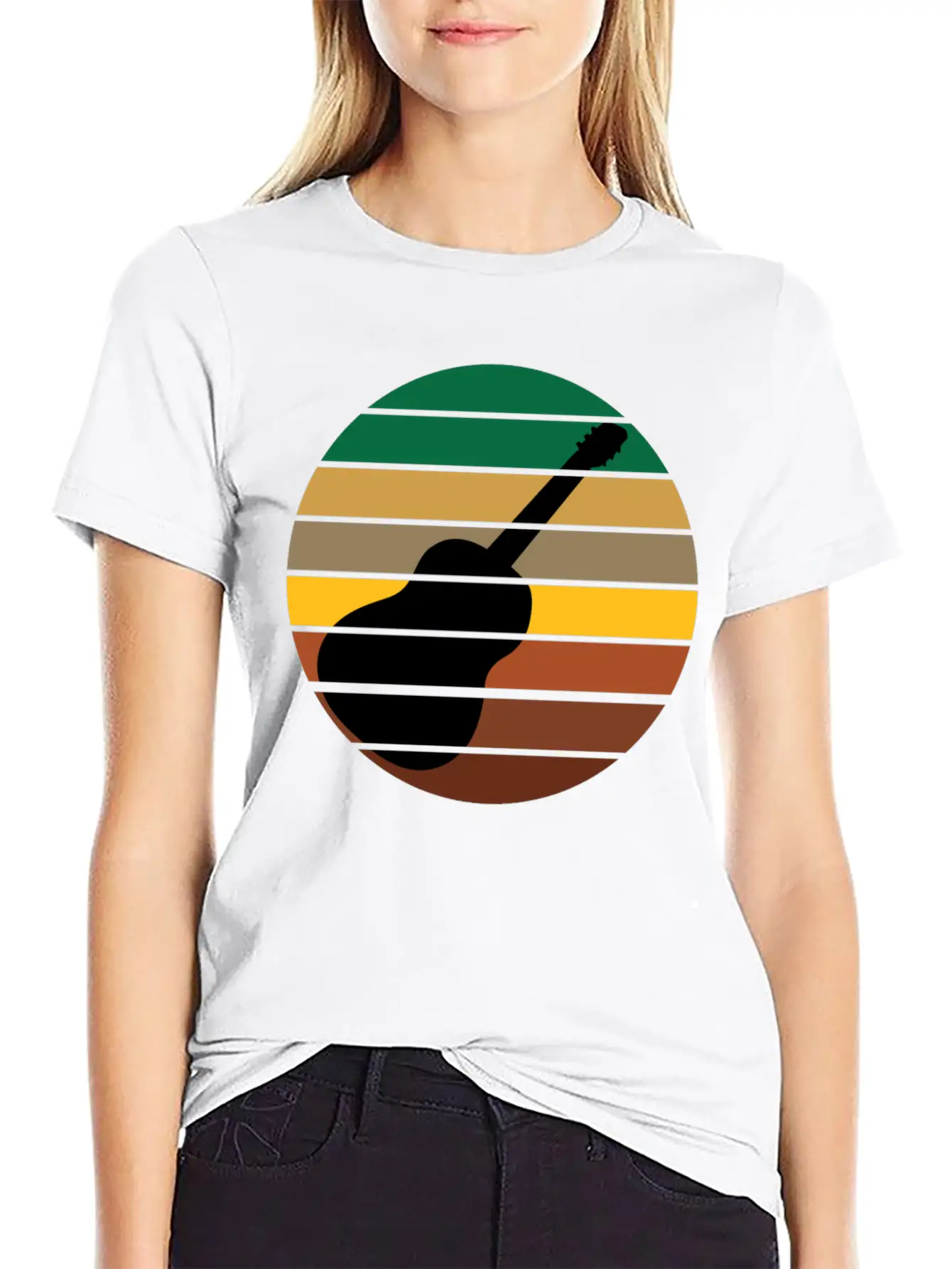 Guitar Music Retro Guitarist Unisex Short Sleeve Soft Cotton T-Shirt – Casual Everyday Wear
