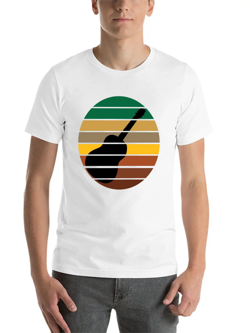 Guitar Music Retro Guitarist Unisex Short Sleeve Soft Cotton T-Shirt – Casual Everyday Wear
