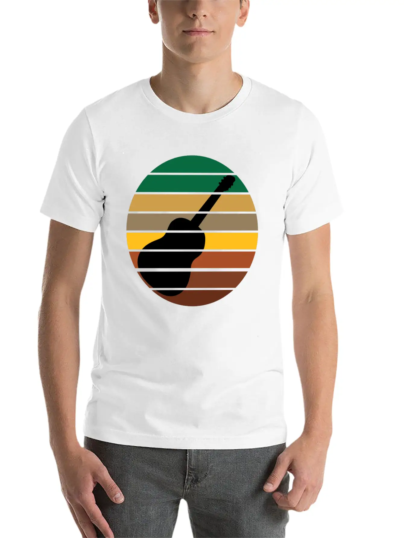 Guitar Music Retro Guitarist Unisex Short Sleeve Soft Cotton T-Shirt – Casual Everyday Wear